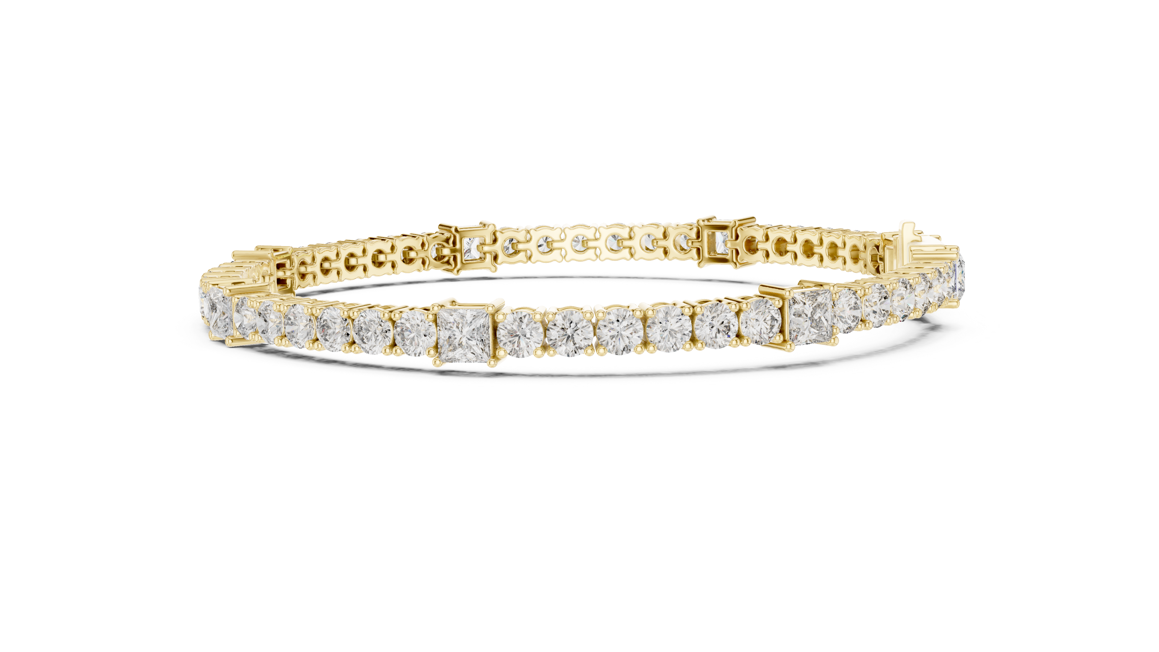 White Gold Mixed Shape Moissanite Tennis Bracelet – Alternating Stone Luxe Design