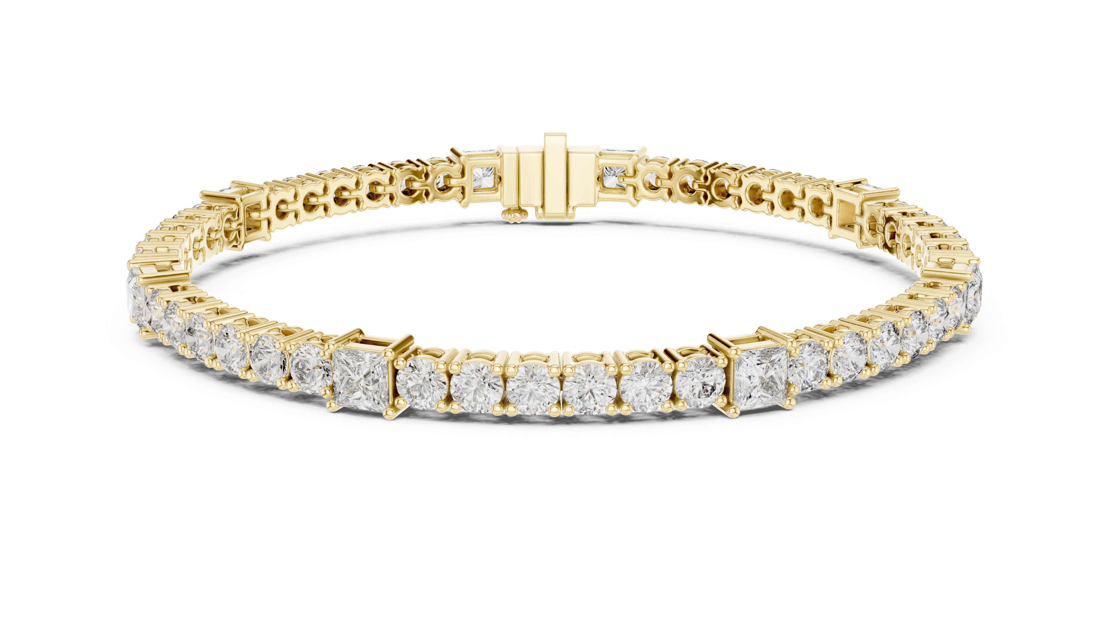White Gold Mixed Shape Moissanite Tennis Bracelet – Alternating Stone Luxe Design