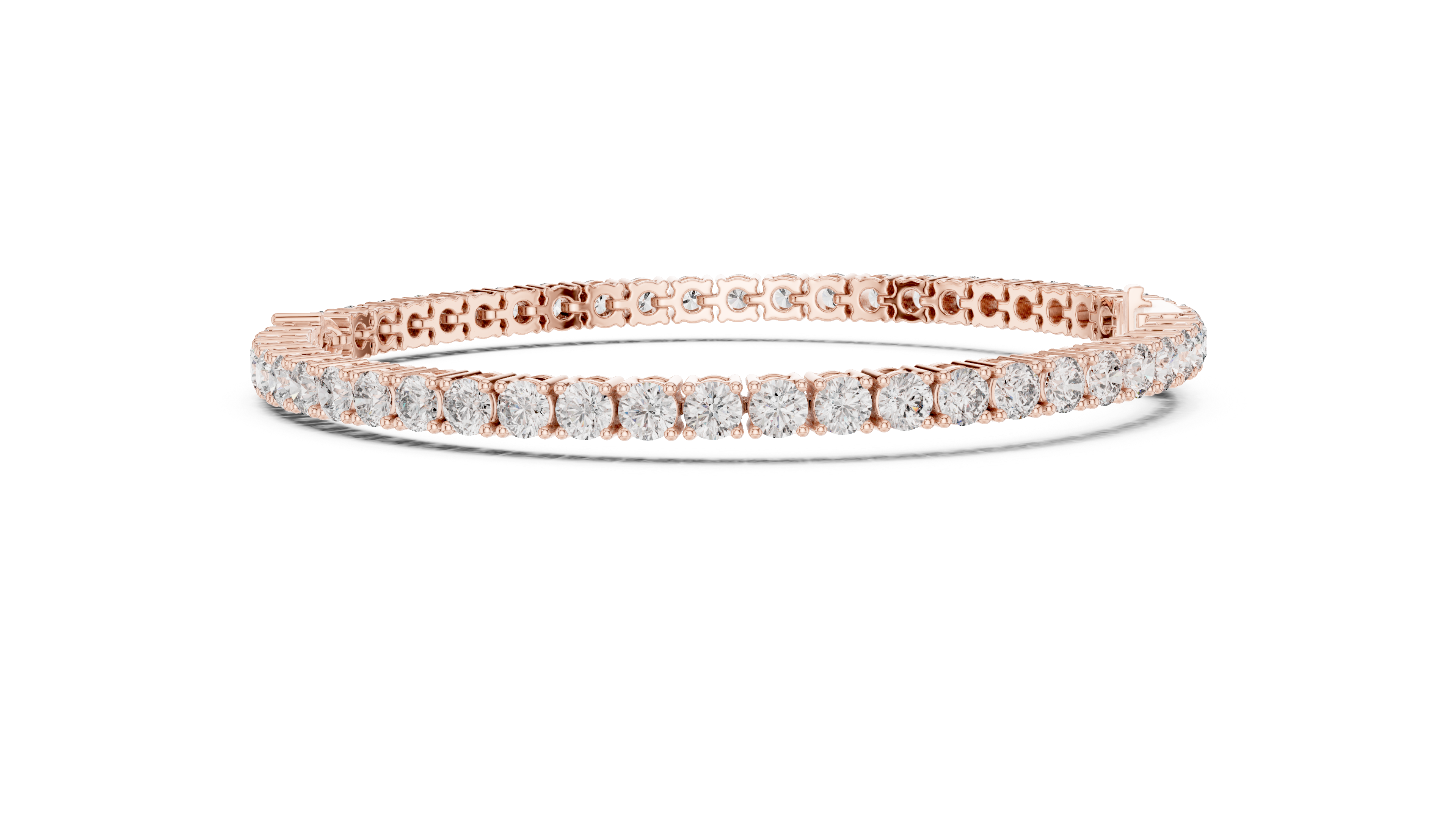 Rose Gold Classic Moissanite Tennis Bracelet – Timeless Round-Cut Stone Sparkle