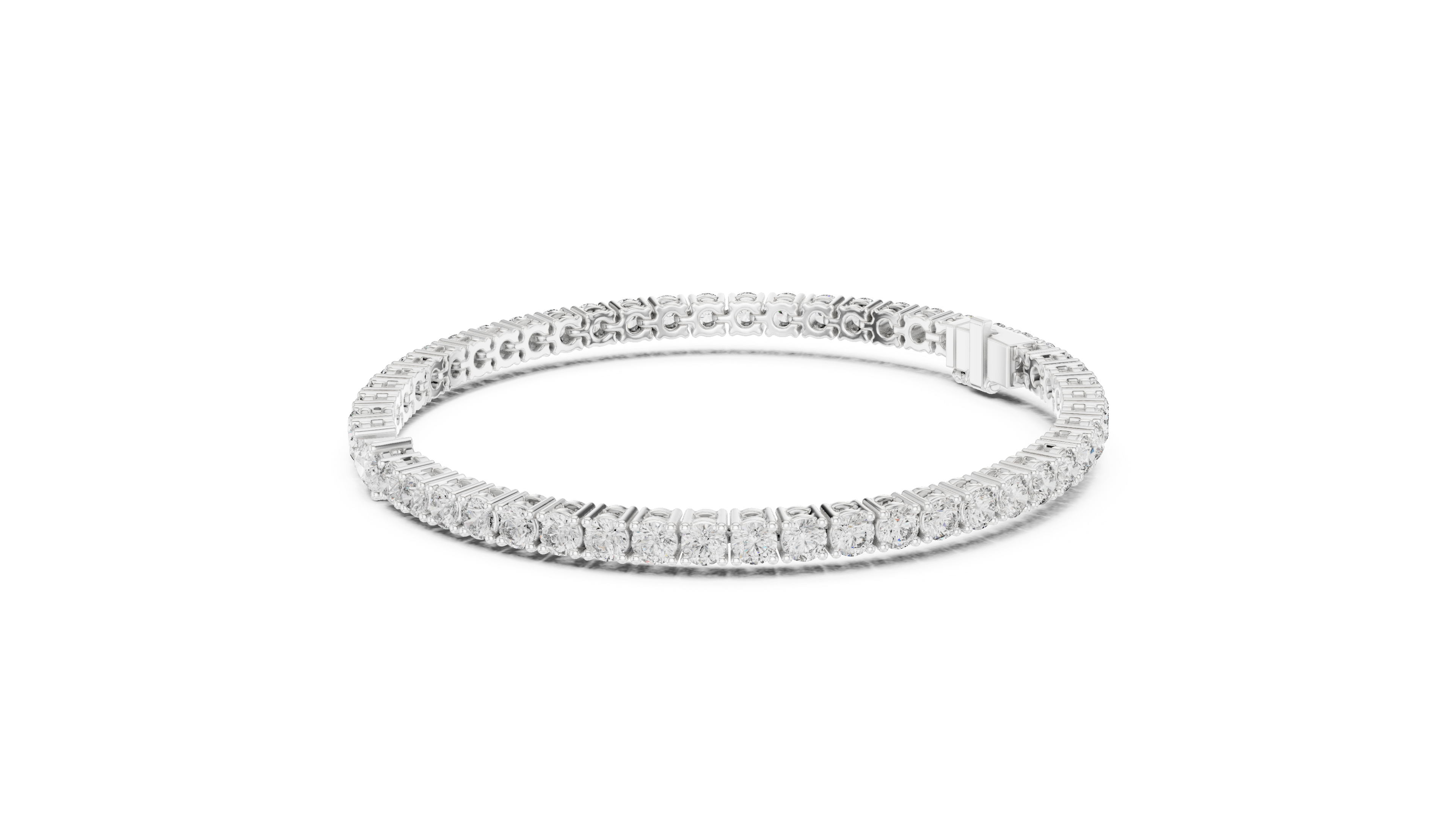 Rose Gold Classic Moissanite Tennis Bracelet – Timeless Round-Cut Stone Sparkle
