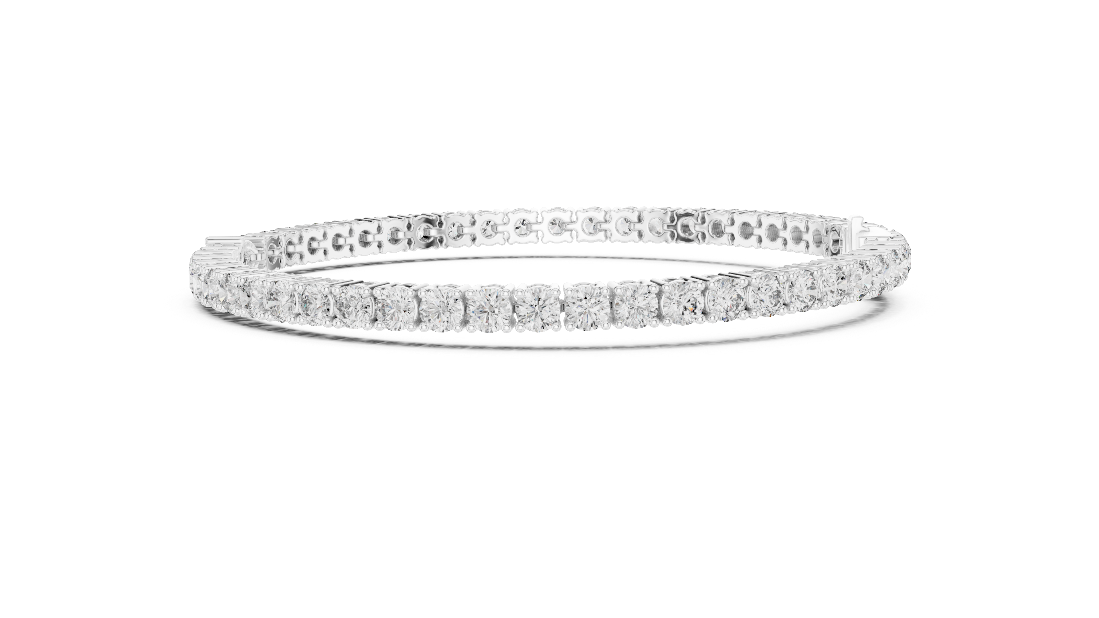 Rose Gold Classic Moissanite Tennis Bracelet – Timeless Round-Cut Stone Sparkle