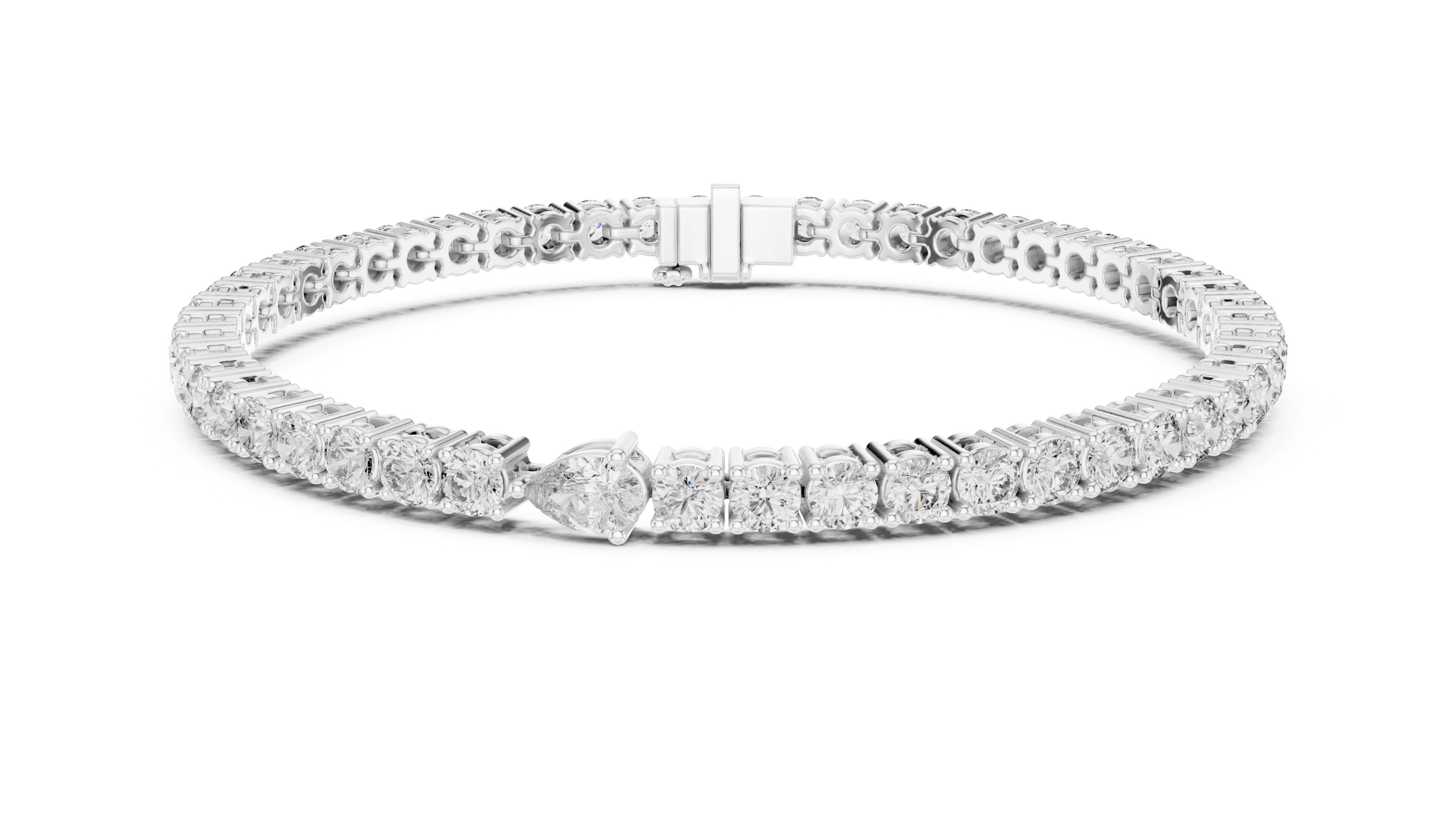 Rose Gold Classic Moissanite Tennis Bracelet – Timeless Round-Cut Stone Sparkle
