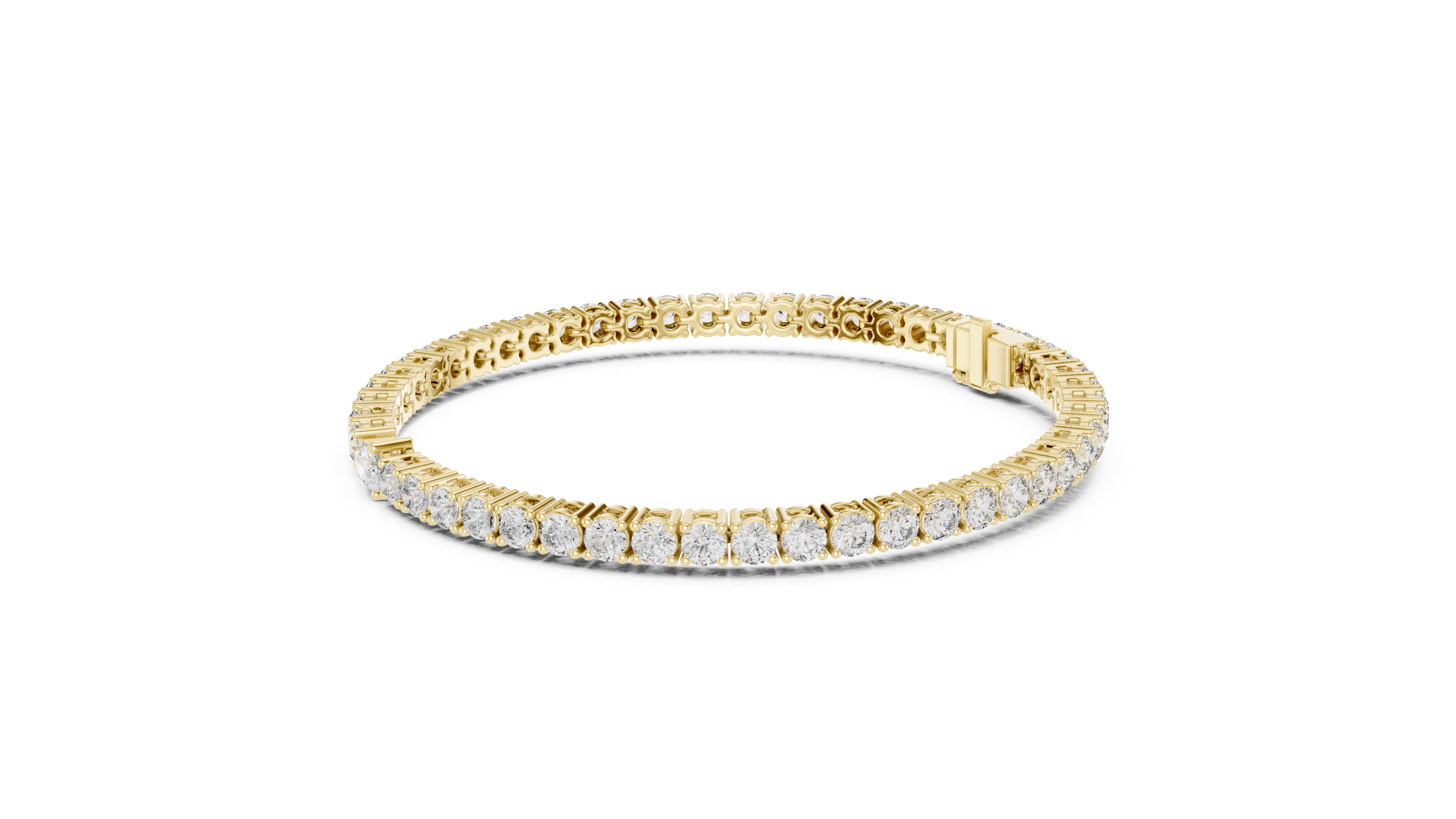 Rose Gold Classic Moissanite Tennis Bracelet – Timeless Round-Cut Stone Sparkle