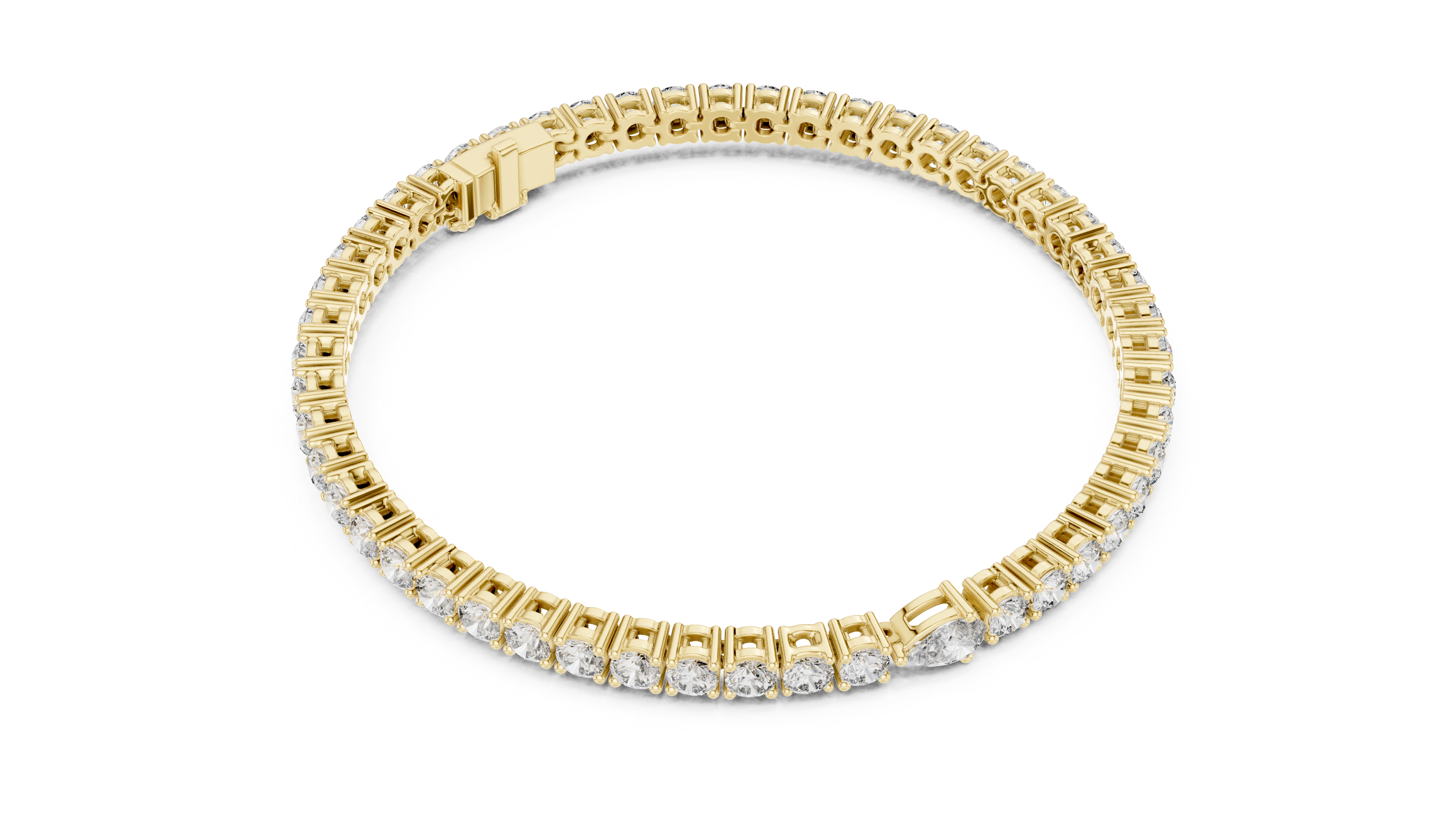 Rose Gold Classic Moissanite Tennis Bracelet – Timeless Round-Cut Stone Sparkle
