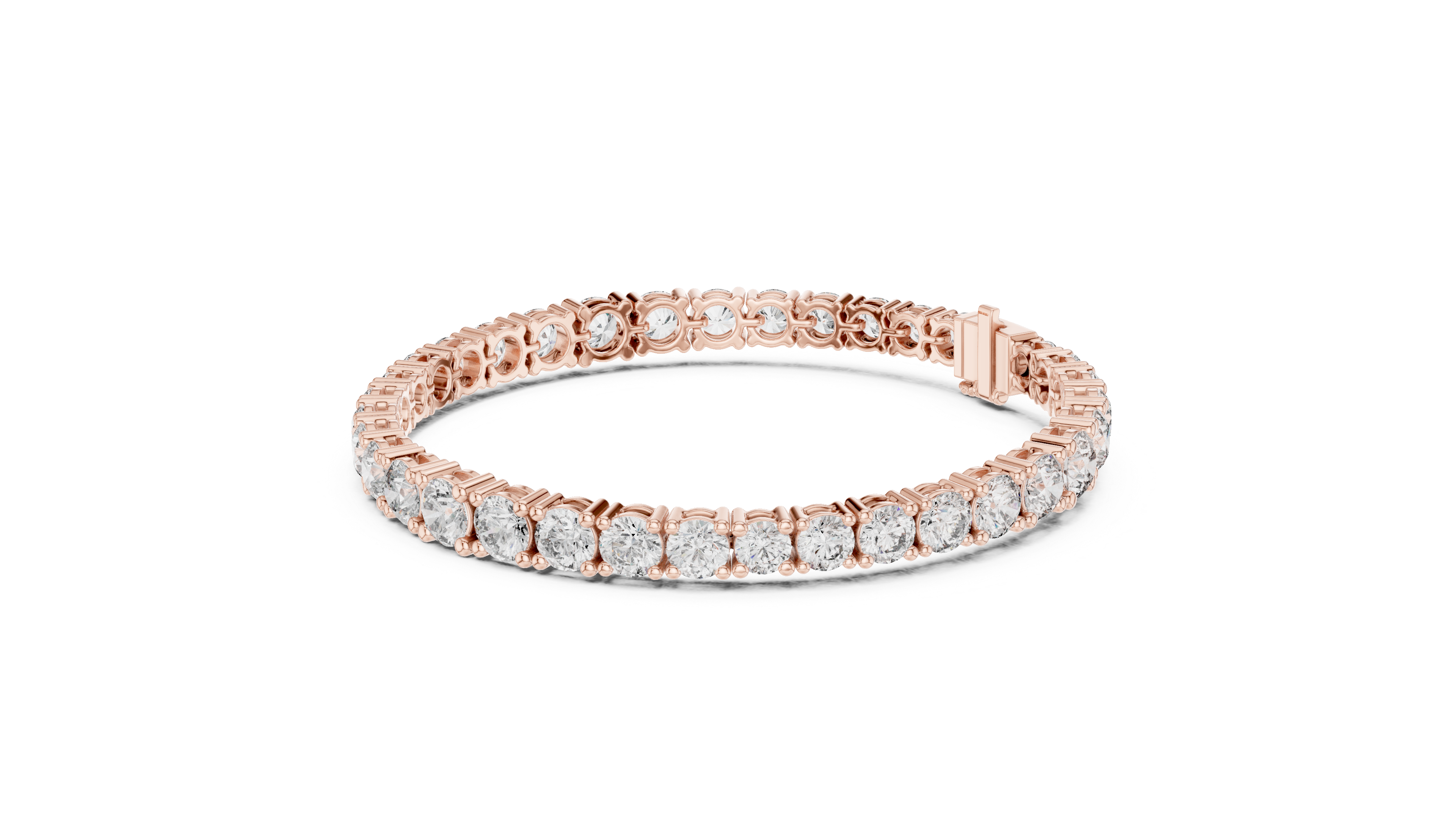Yellow Gold Round-Cut Moissanite Tennis Bracelet – Classic Stone-Inspired Brilliance