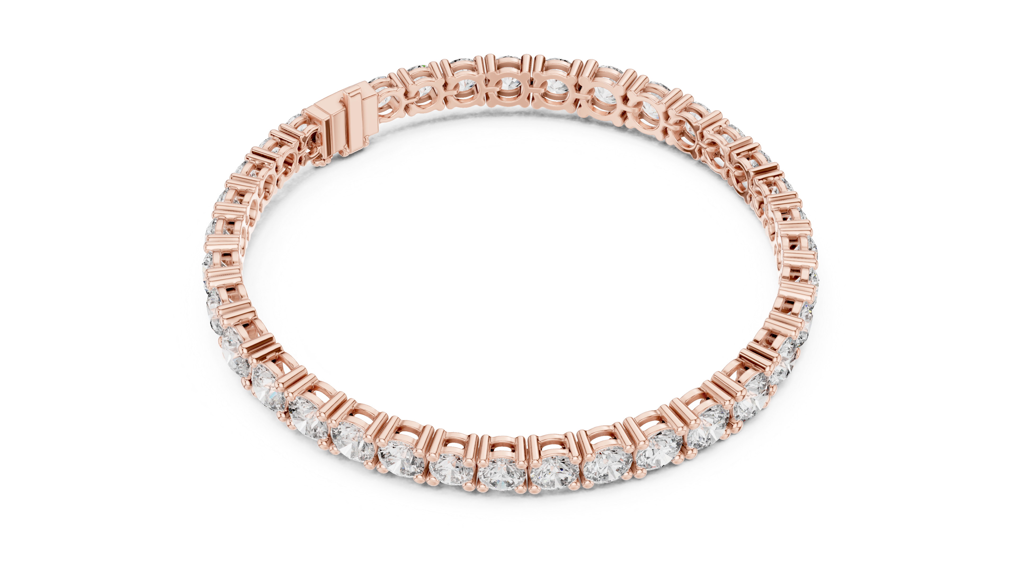 Yellow Gold Round-Cut Moissanite Tennis Bracelet – Classic Stone-Inspired Brilliance