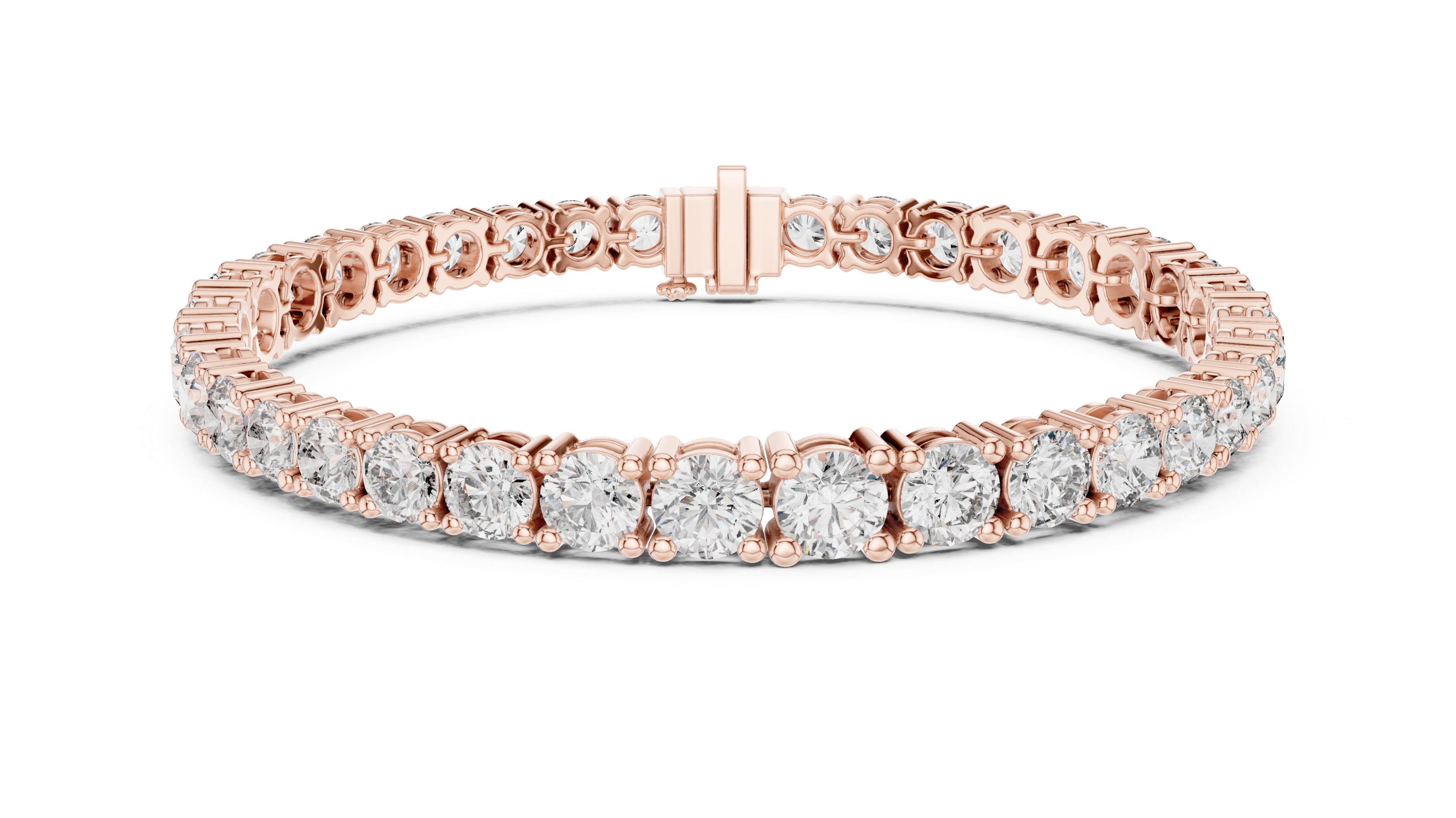Yellow Gold Round-Cut Moissanite Tennis Bracelet – Classic Stone-Inspired Brilliance
