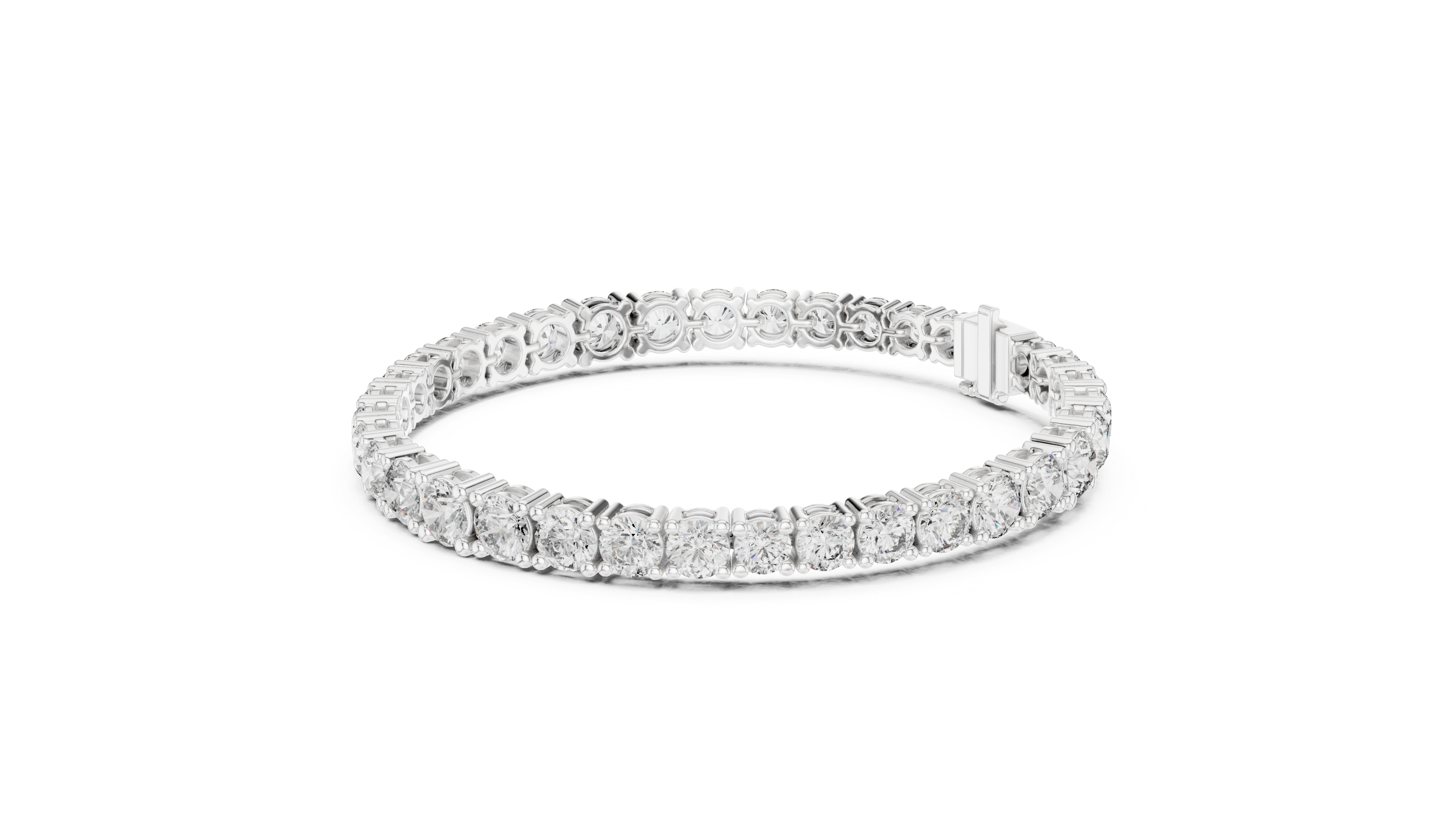 Yellow Gold Round-Cut Moissanite Tennis Bracelet – Classic Stone-Inspired Brilliance