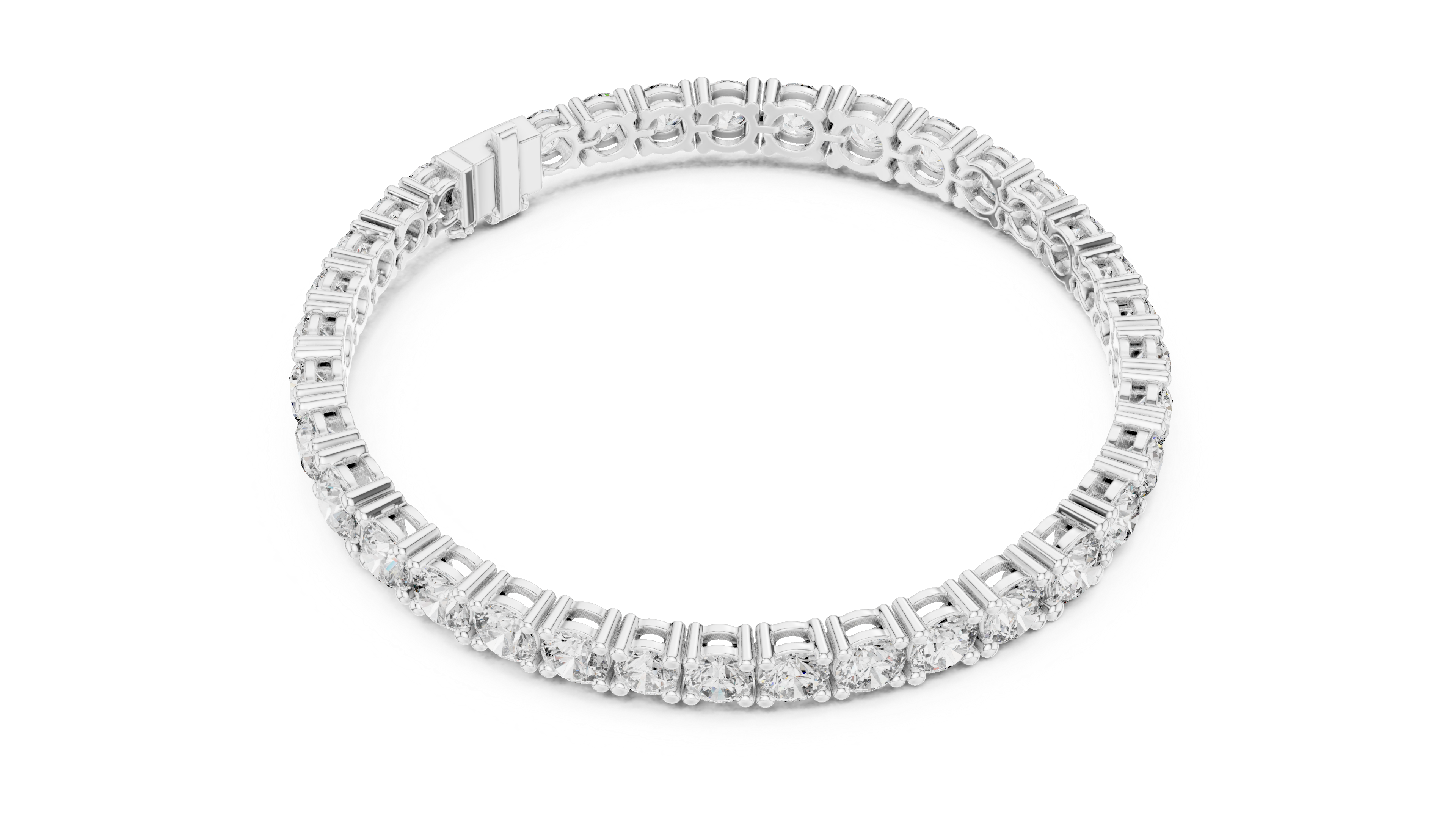 Yellow Gold Round-Cut Moissanite Tennis Bracelet – Classic Stone-Inspired Brilliance
