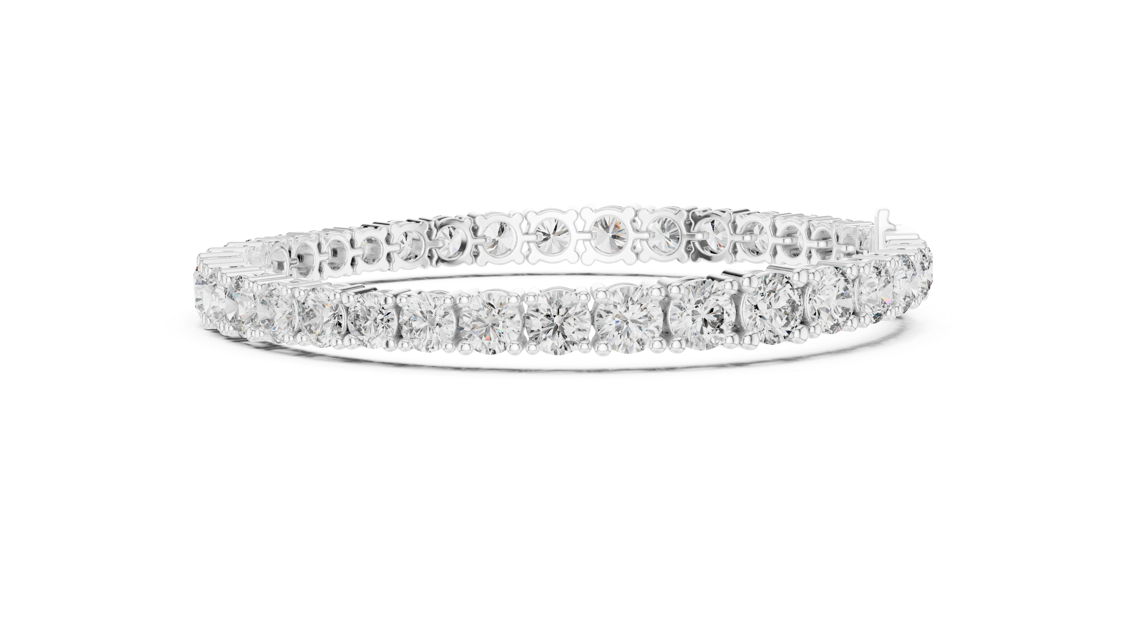 Yellow Gold Round-Cut Moissanite Tennis Bracelet – Classic Stone-Inspired Brilliance