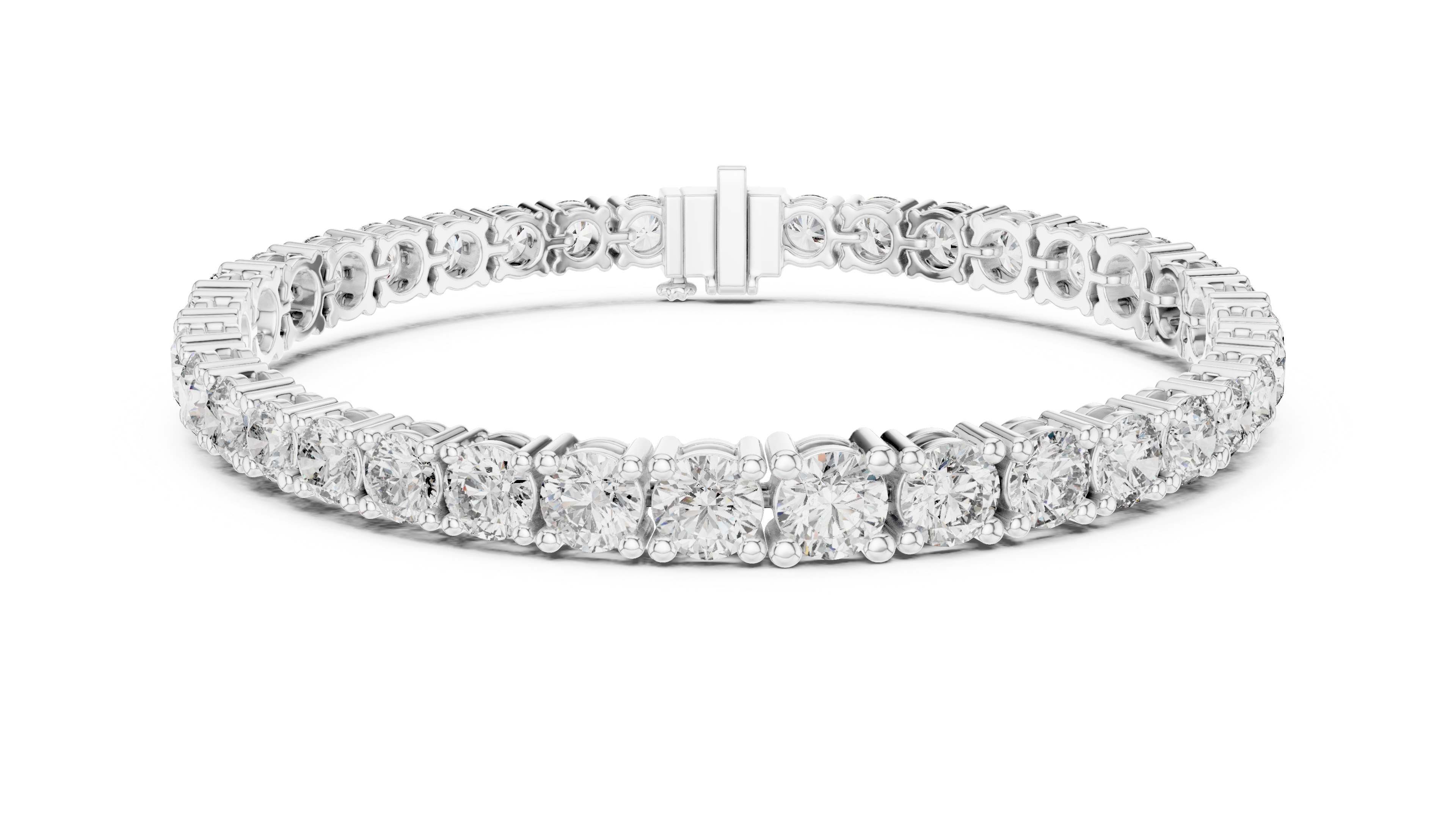 Yellow Gold Round-Cut Moissanite Tennis Bracelet – Classic Stone-Inspired Brilliance