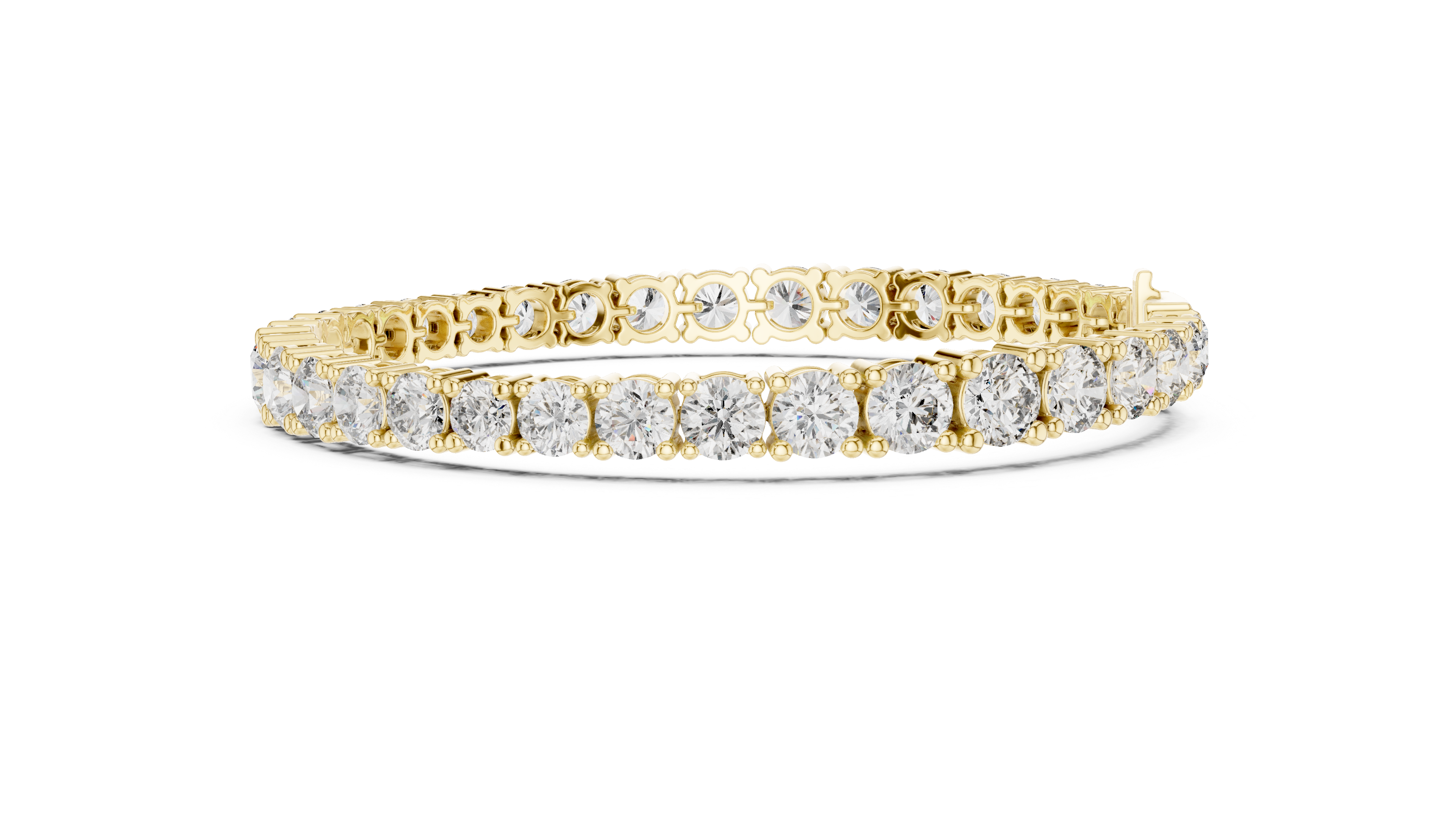 Yellow Gold Round-Cut Moissanite Tennis Bracelet – Classic Stone-Inspired Brilliance