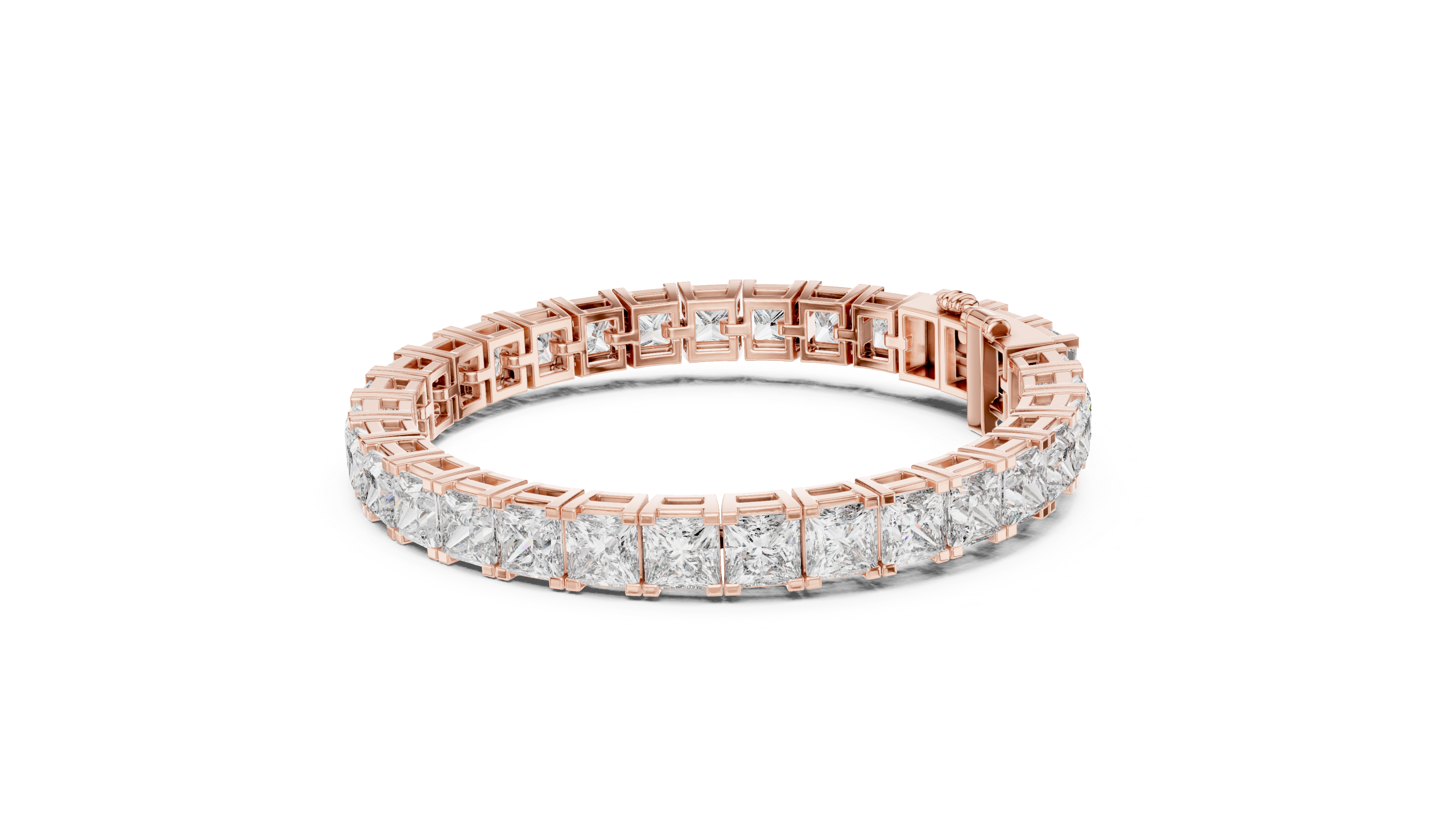 White Gold Princess-Cut Moissanite Tennis Bracelet – Bold Square Stone Brilliance