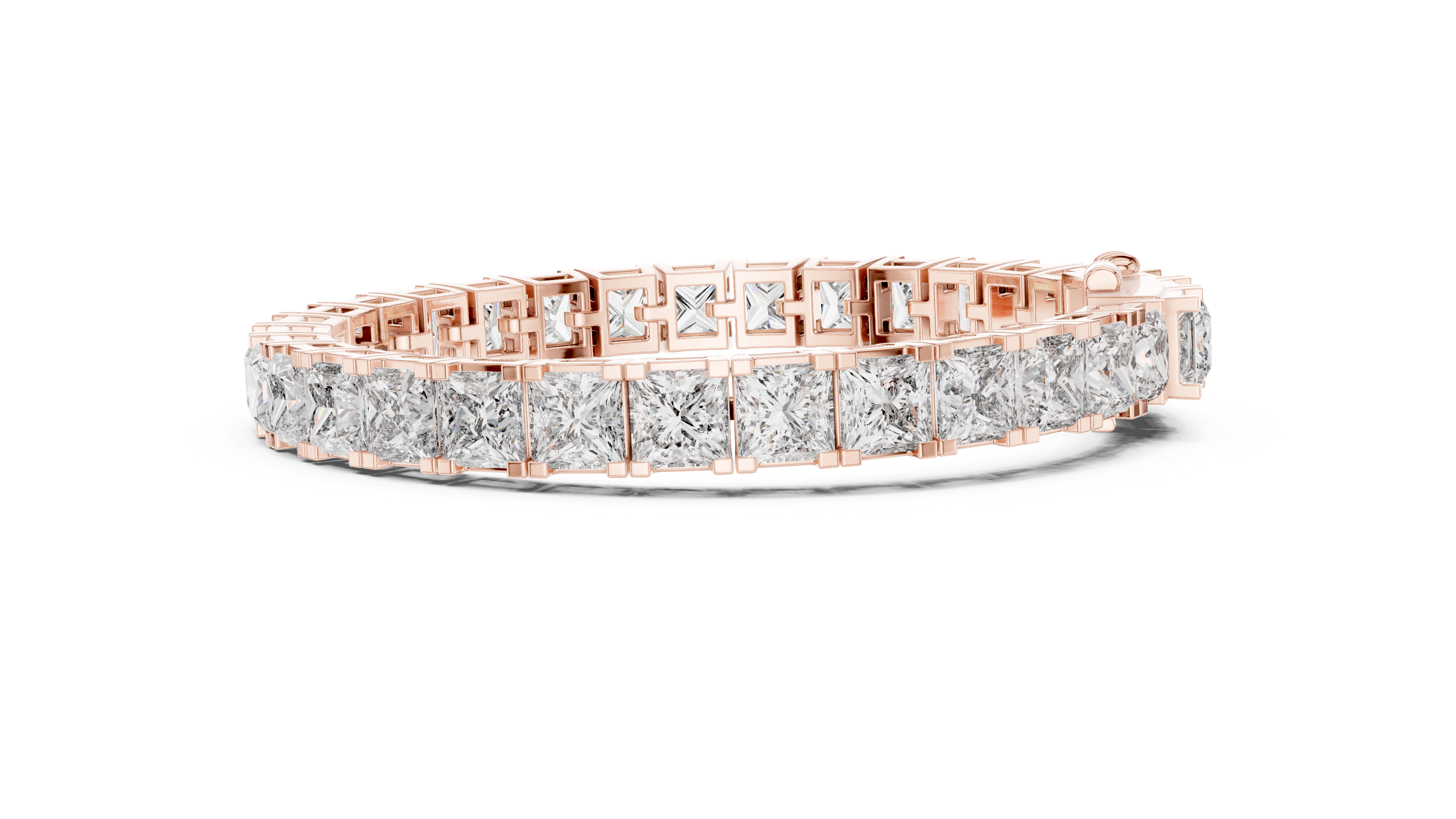 White Gold Princess-Cut Moissanite Tennis Bracelet – Bold Square Stone Brilliance