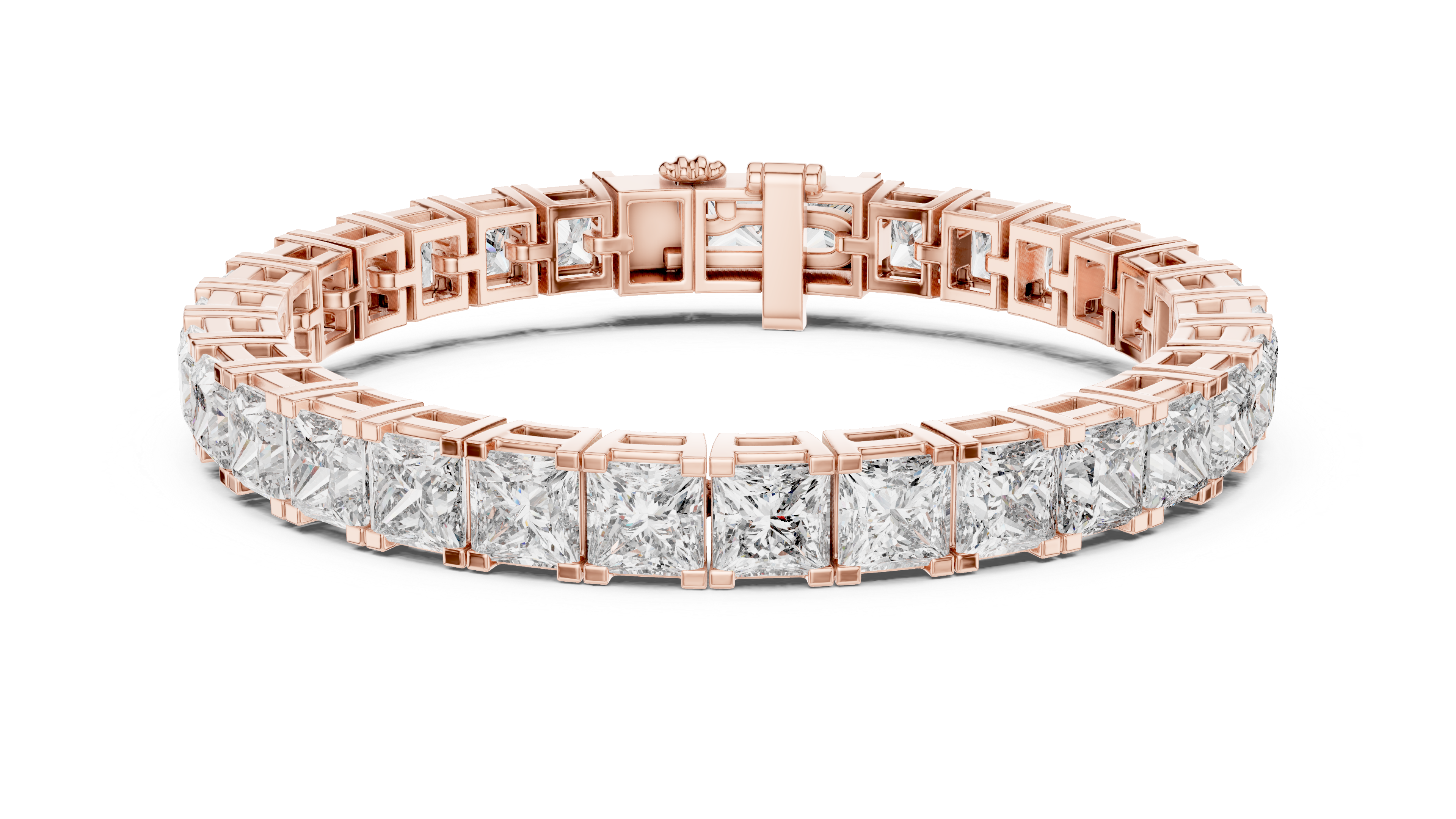 White Gold Princess-Cut Moissanite Tennis Bracelet – Bold Square Stone Brilliance