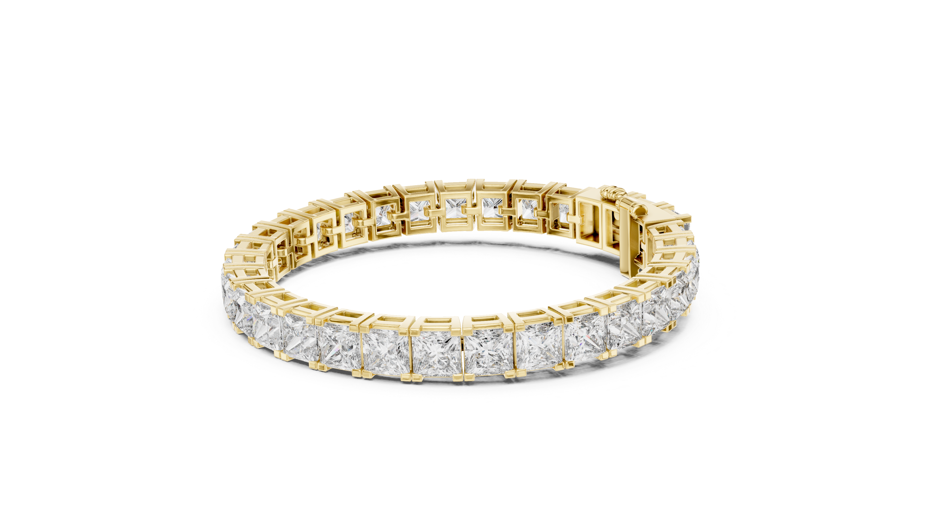 White Gold Princess-Cut Moissanite Tennis Bracelet – Bold Square Stone Brilliance