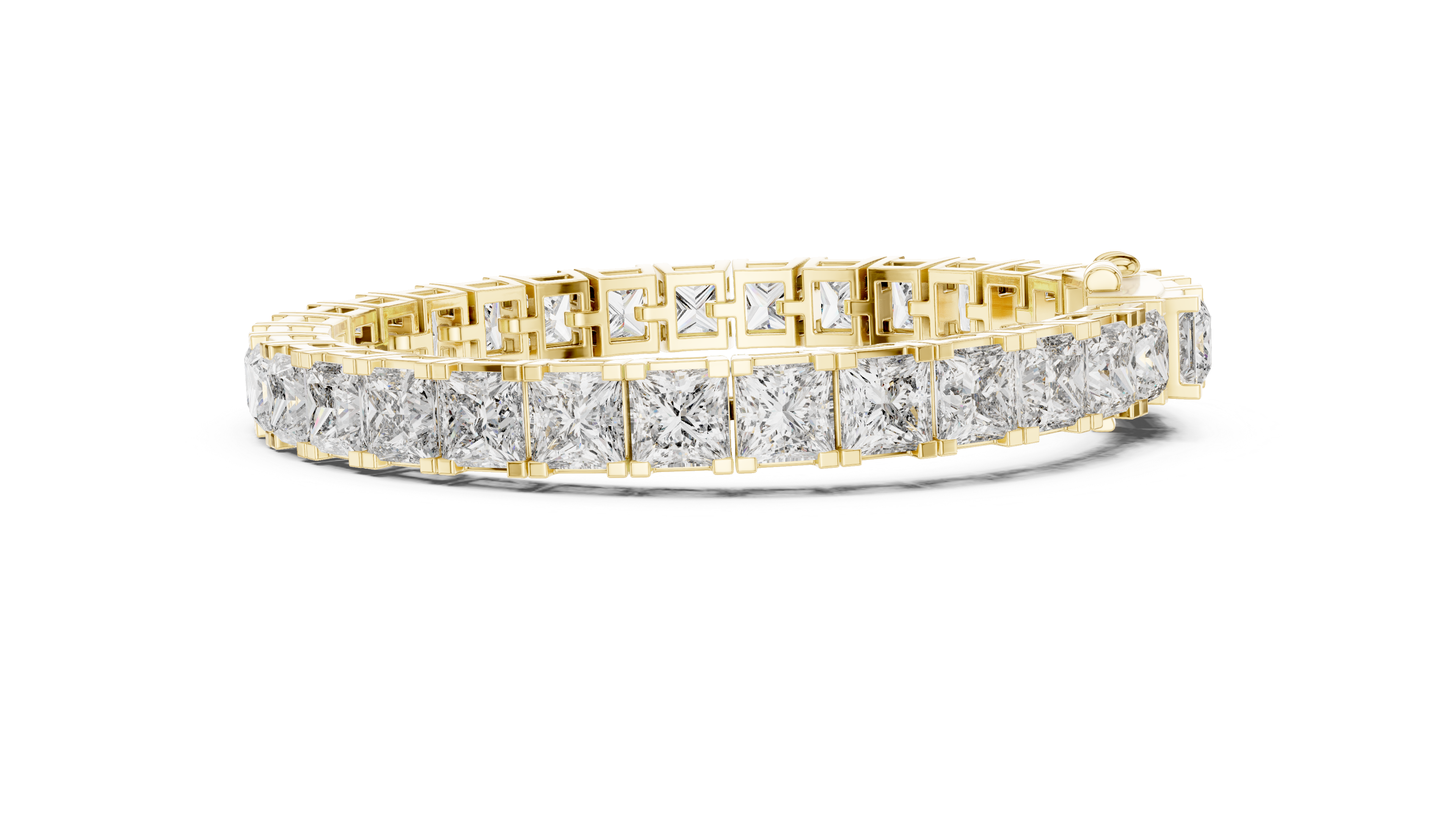 White Gold Princess-Cut Moissanite Tennis Bracelet – Bold Square Stone Brilliance