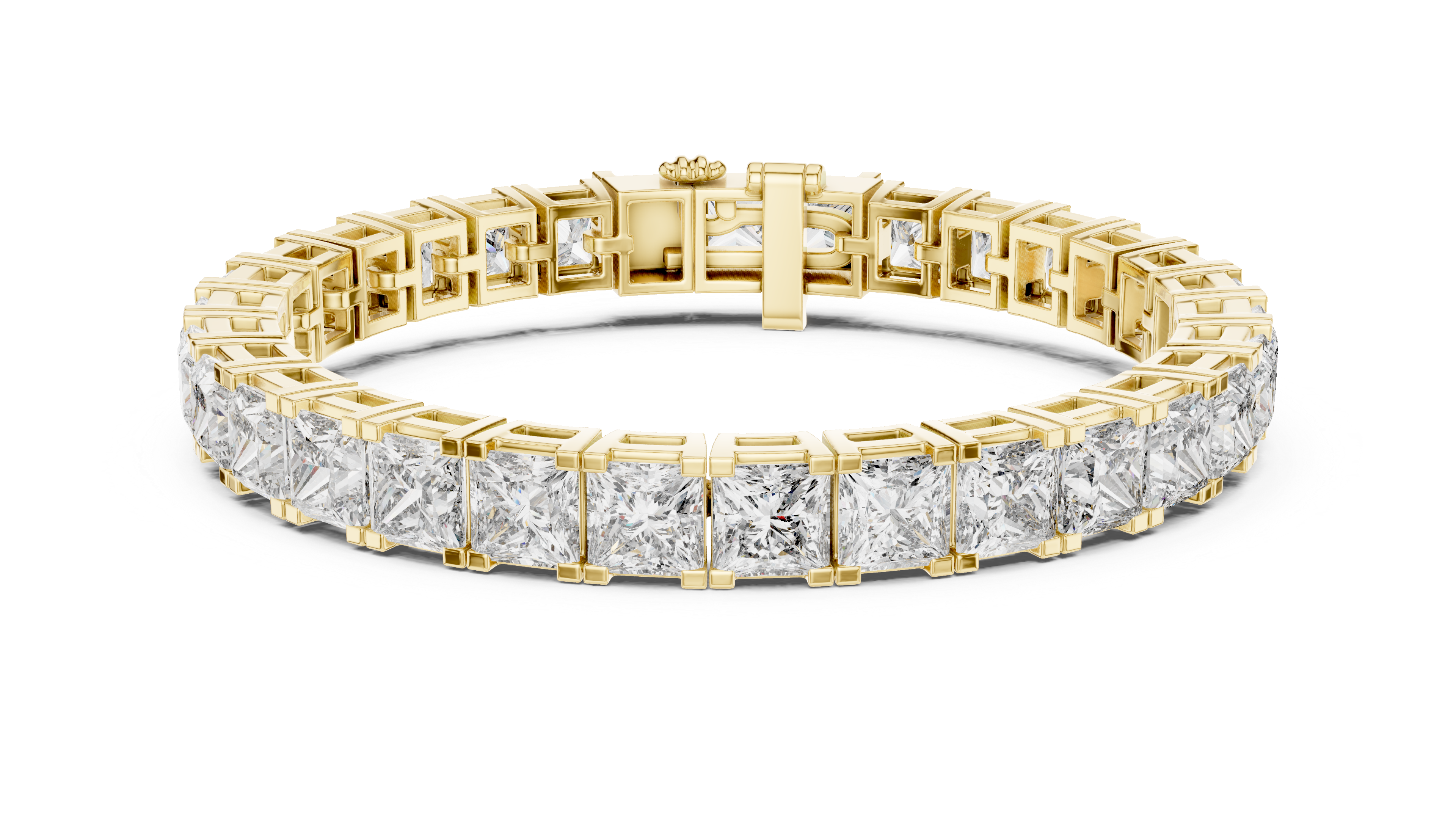 White Gold Princess-Cut Moissanite Tennis Bracelet – Bold Square Stone Brilliance