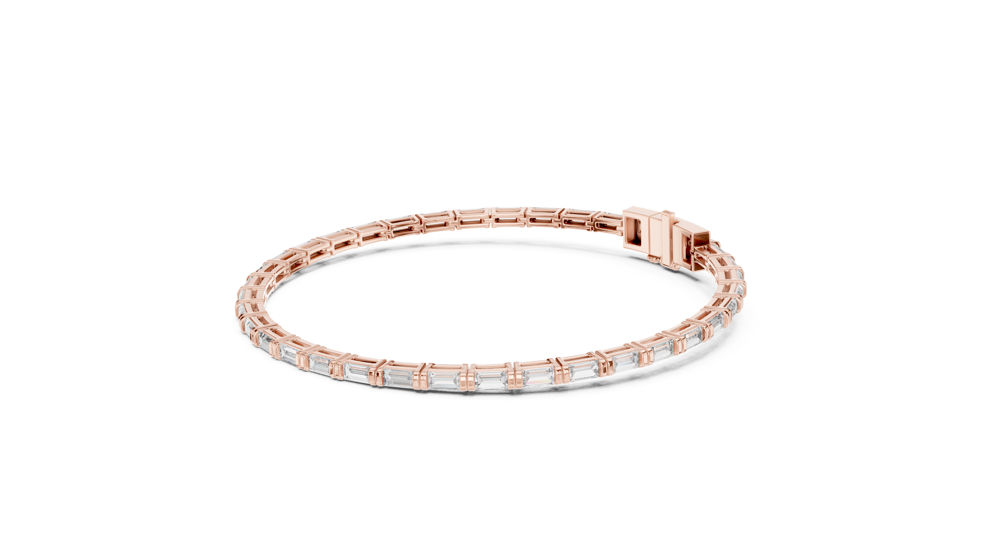 Yellow Gold Classic Moissanite Tennis Bracelet – Fine Round-Cut Stone Elegance