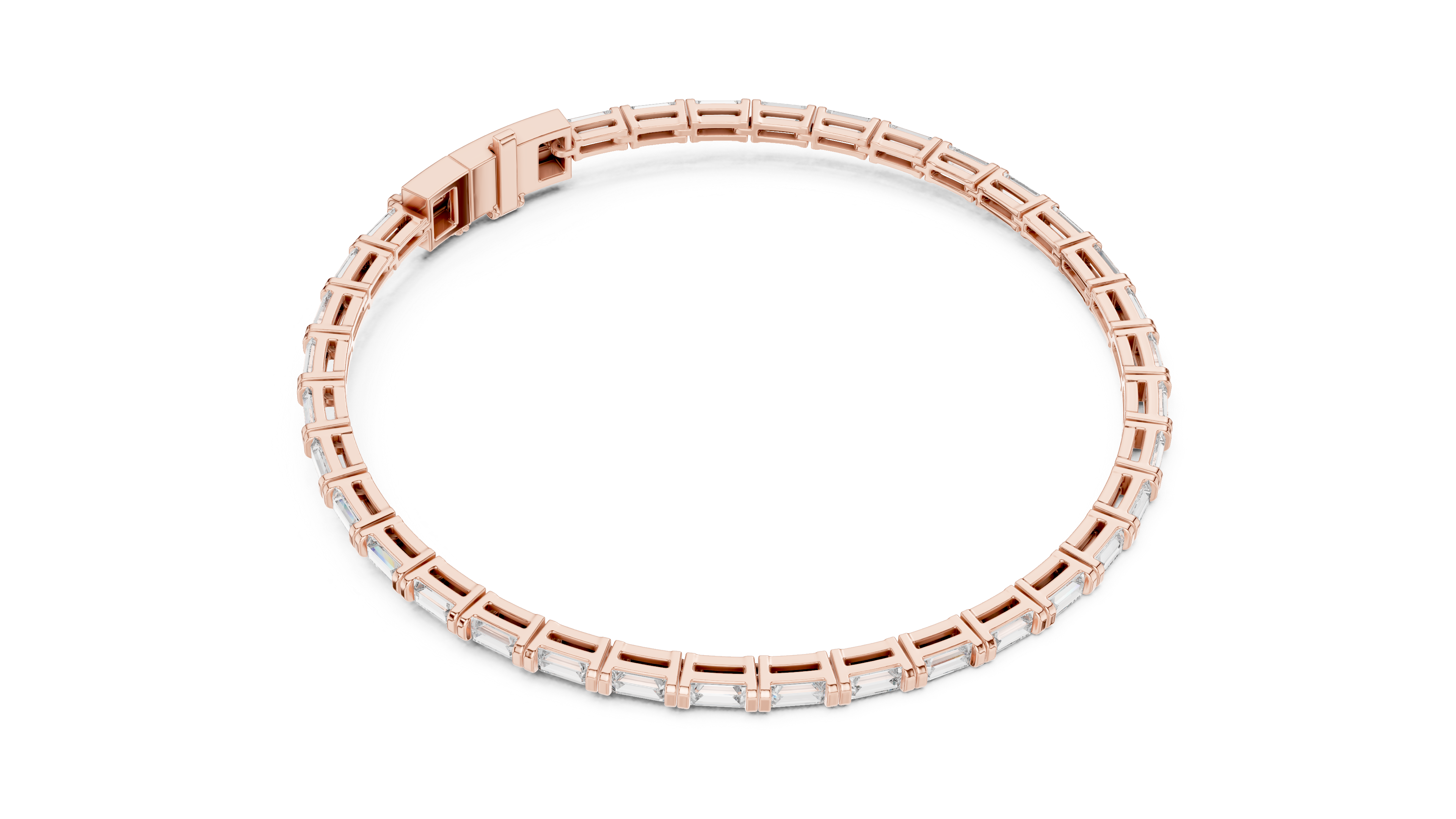 Yellow Gold Classic Moissanite Tennis Bracelet – Fine Round-Cut Stone Elegance