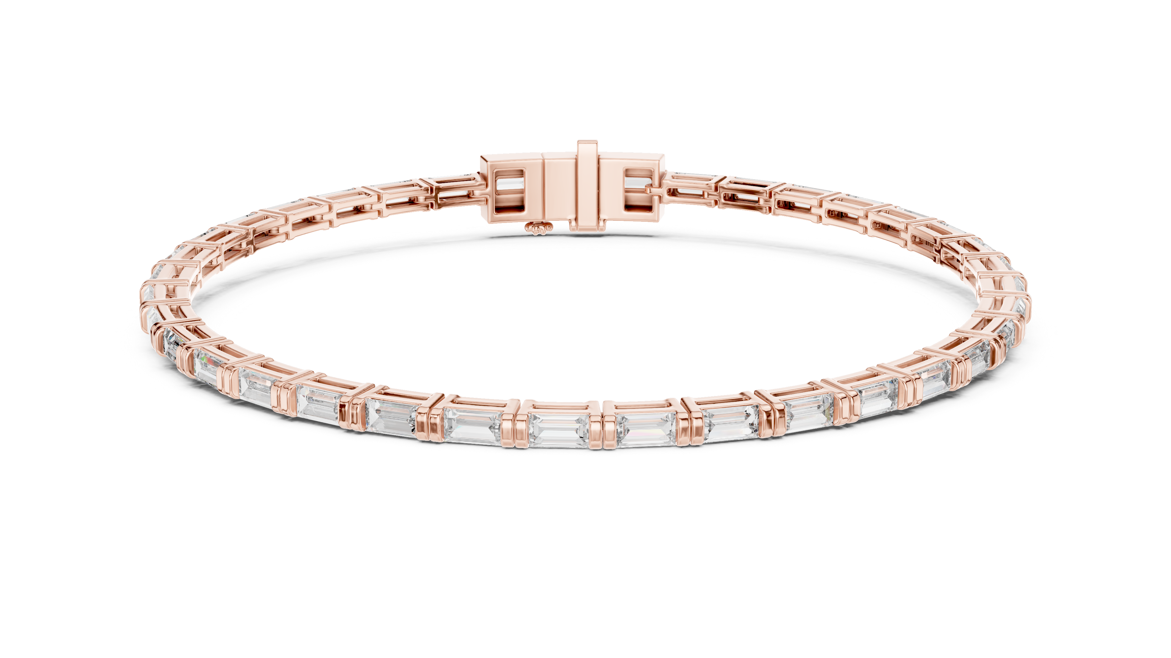Yellow Gold Classic Moissanite Tennis Bracelet – Fine Round-Cut Stone Elegance
