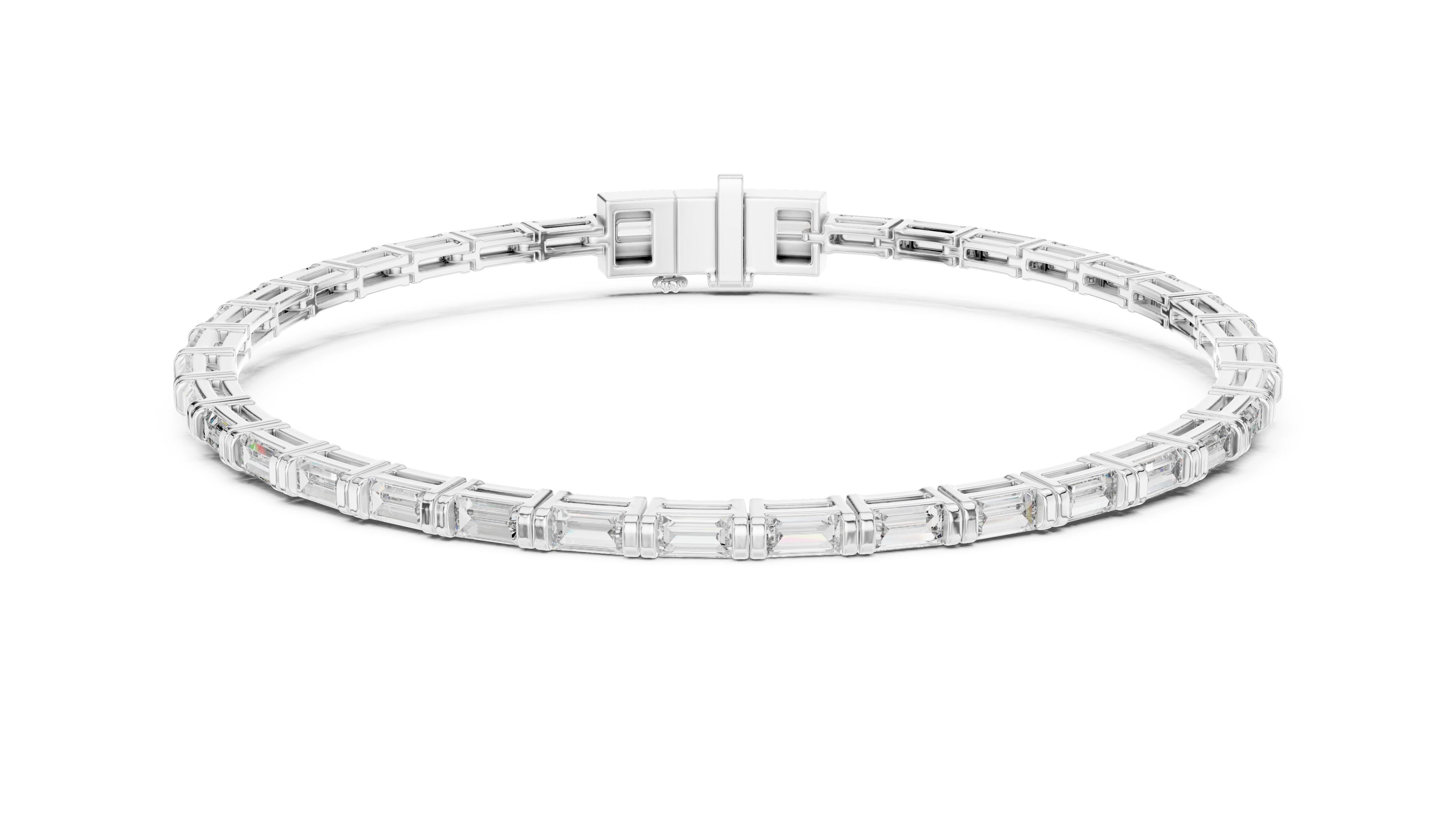 Yellow Gold Classic Moissanite Tennis Bracelet – Fine Round-Cut Stone Elegance