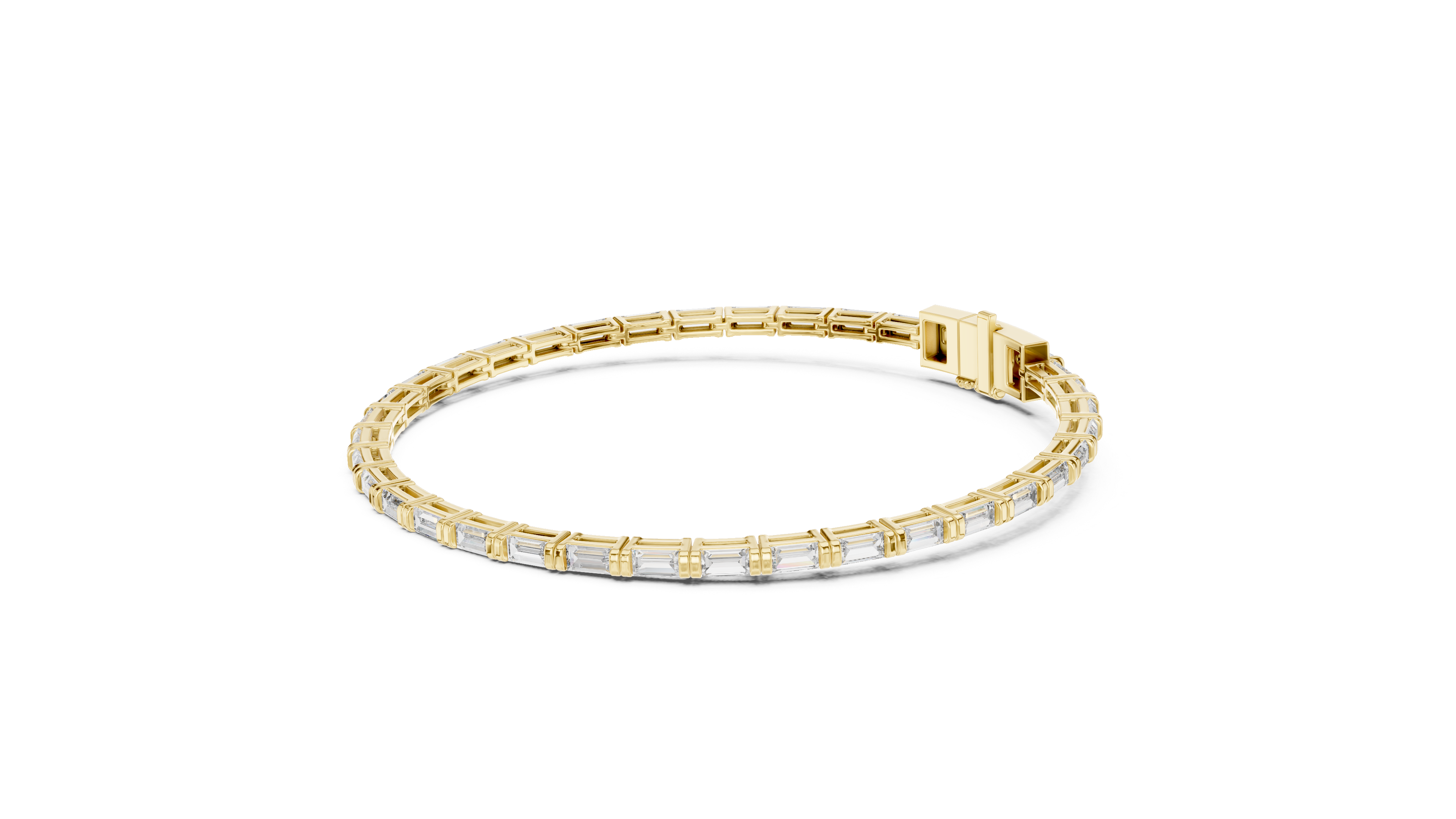 Yellow Gold Classic Moissanite Tennis Bracelet – Fine Round-Cut Stone Elegance