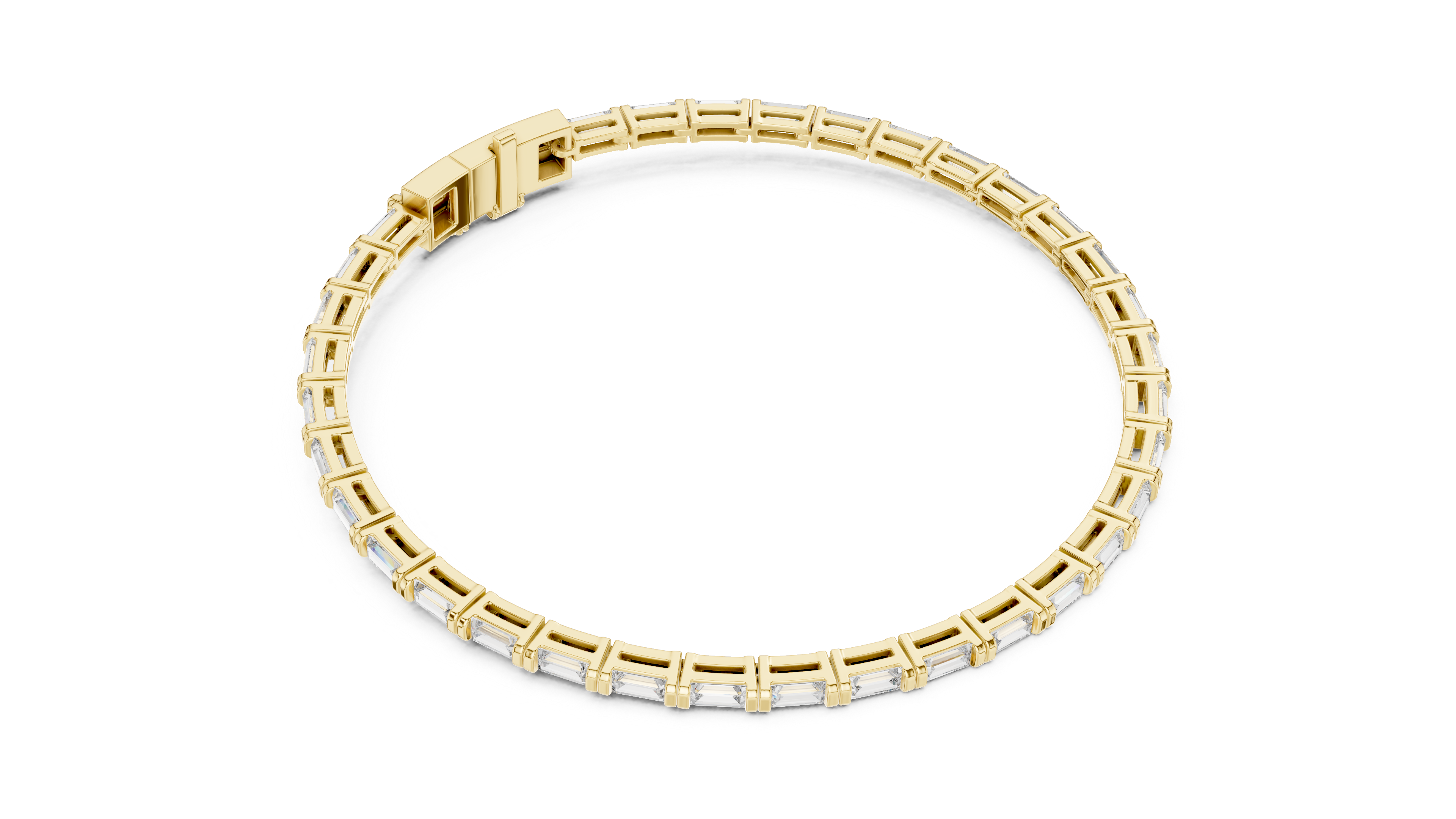 Yellow Gold Classic Moissanite Tennis Bracelet – Fine Round-Cut Stone Elegance