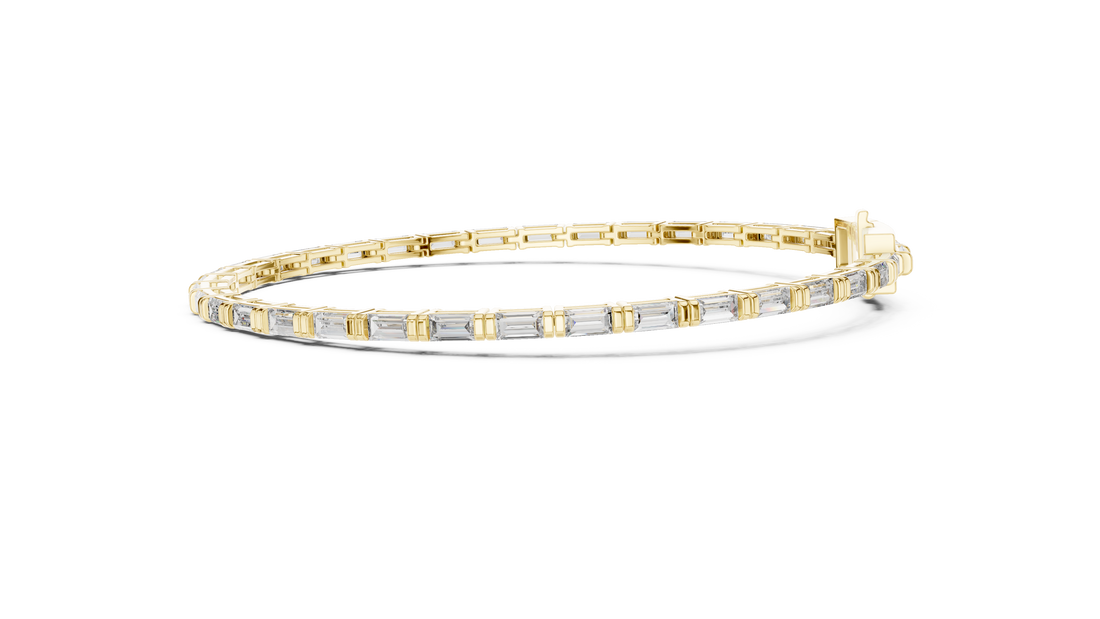 Yellow Gold Classic Moissanite Tennis Bracelet – Fine Round-Cut Stone Elegance