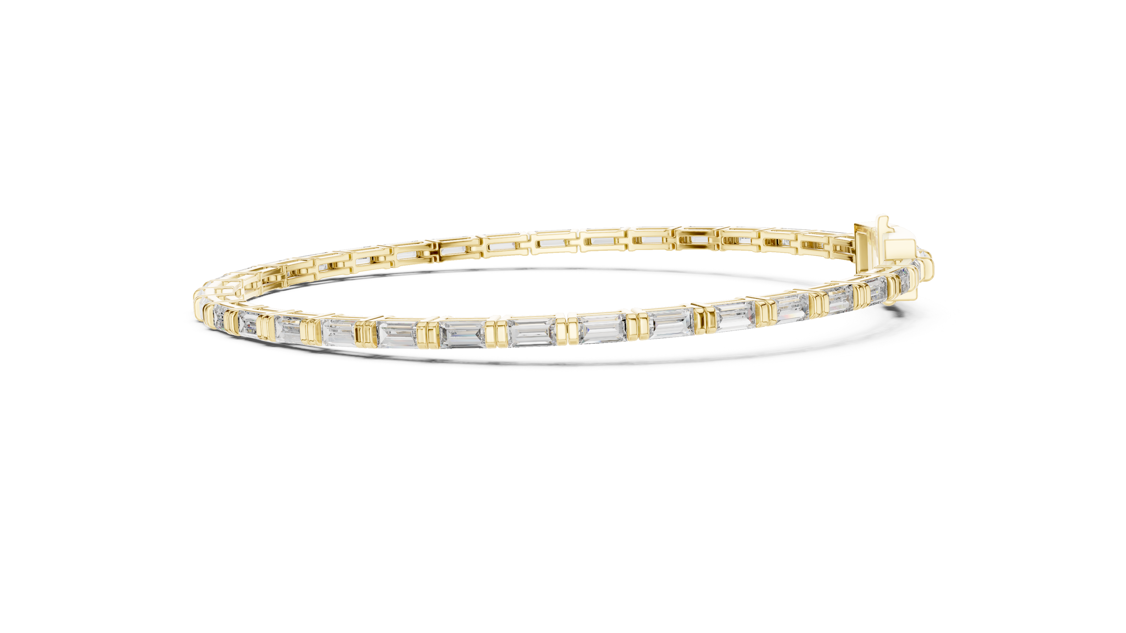 Yellow Gold Classic Moissanite Tennis Bracelet – Fine Round-Cut Stone Elegance
