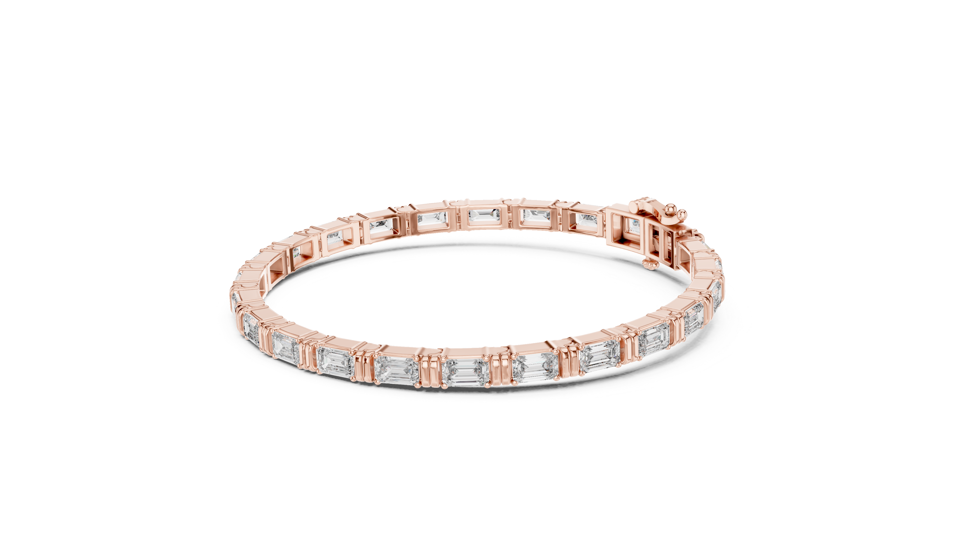White Gold Classic Slim Moissanite Tennis Bracelet – Fine Round-Cut Stone