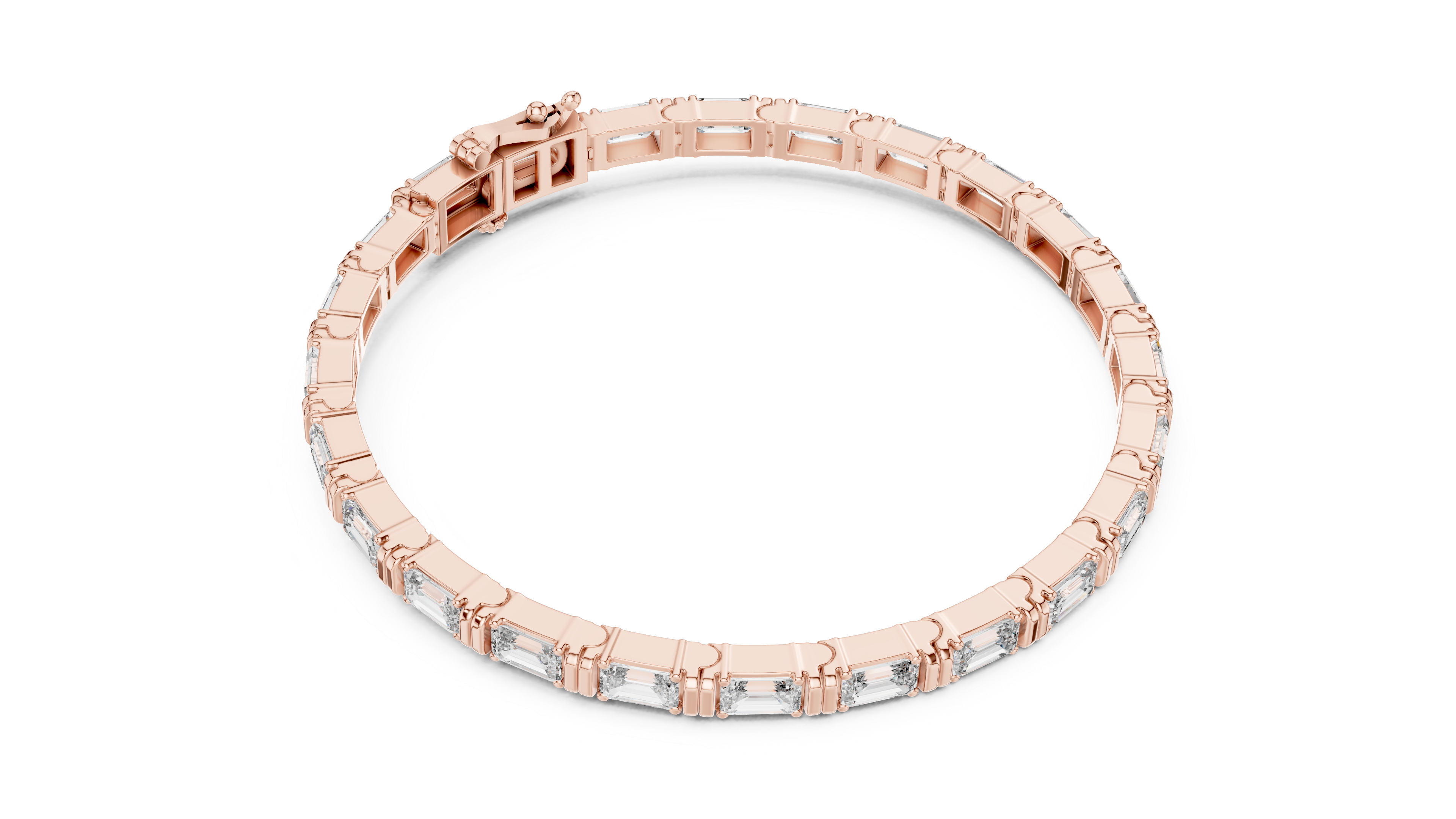 White Gold Classic Slim Moissanite Tennis Bracelet – Fine Round-Cut Stone