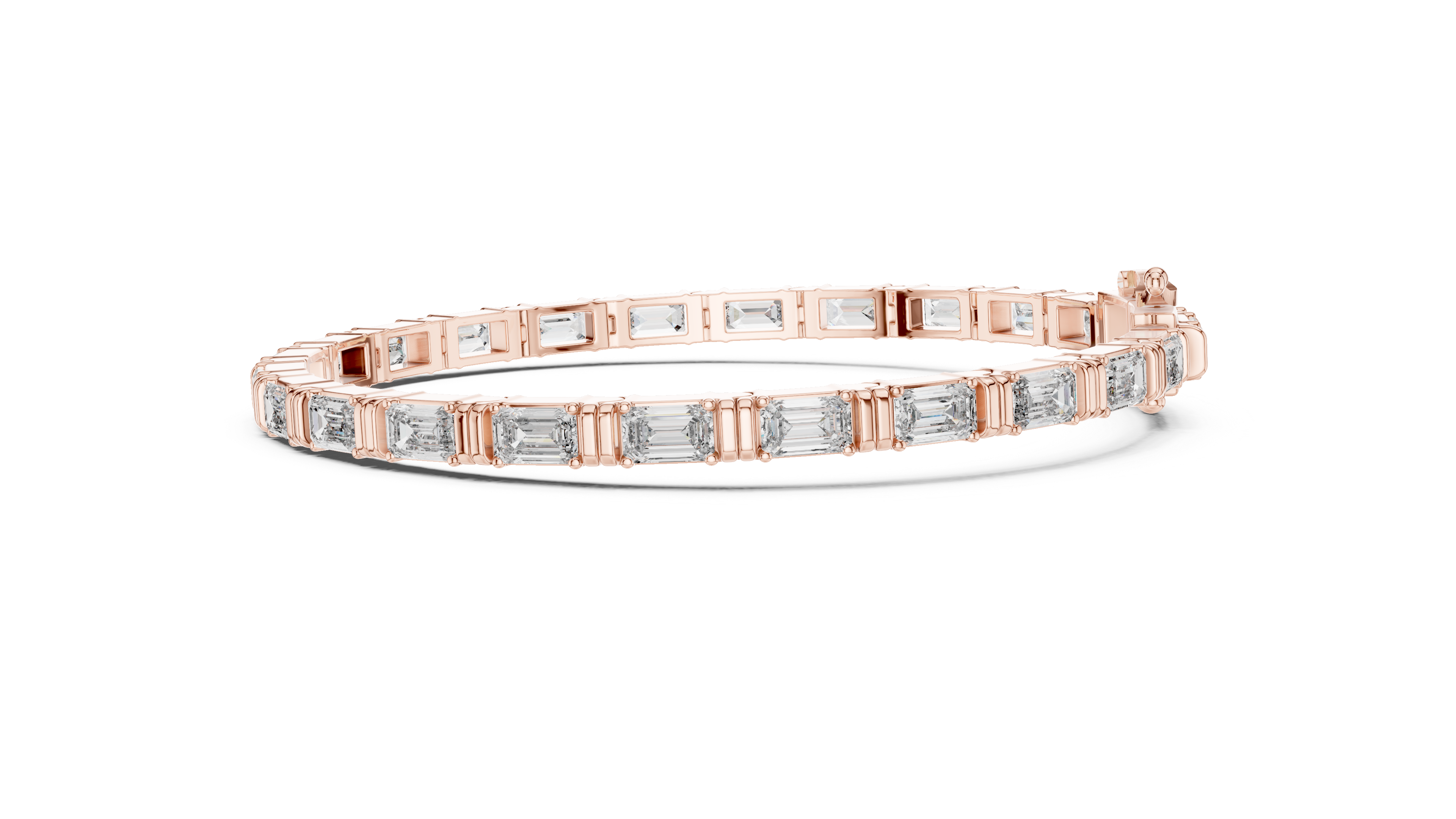 White Gold Classic Slim Moissanite Tennis Bracelet – Fine Round-Cut Stone