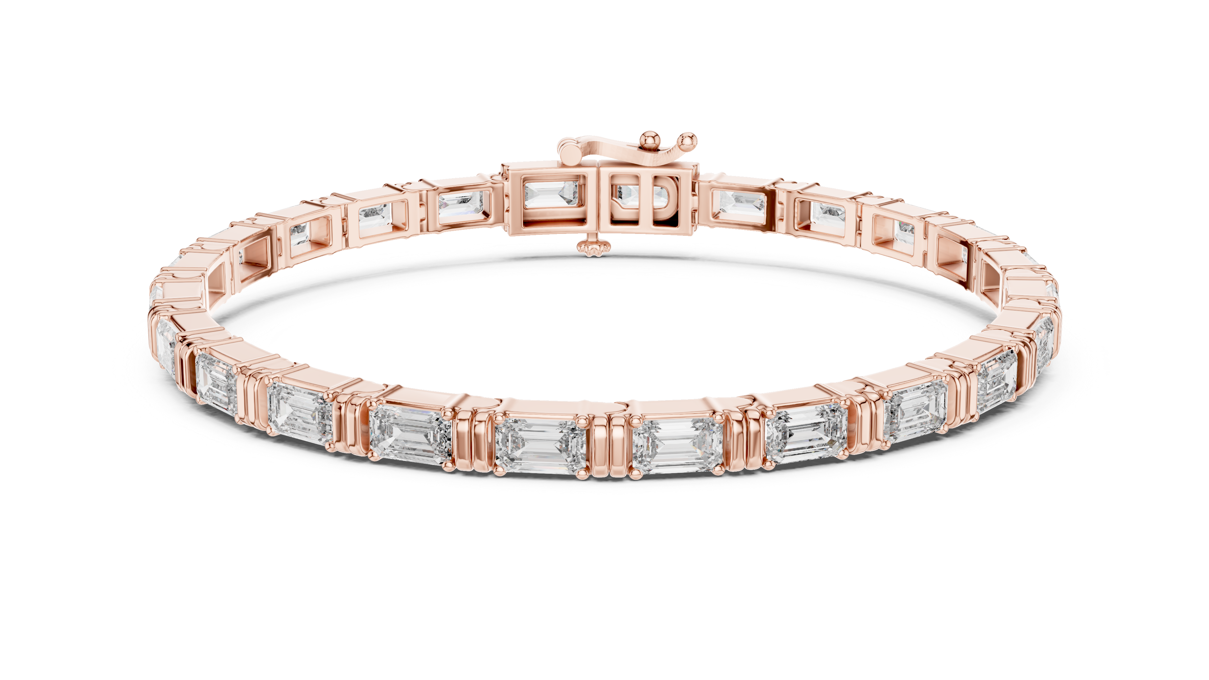 White Gold Classic Slim Moissanite Tennis Bracelet – Fine Round-Cut Stone