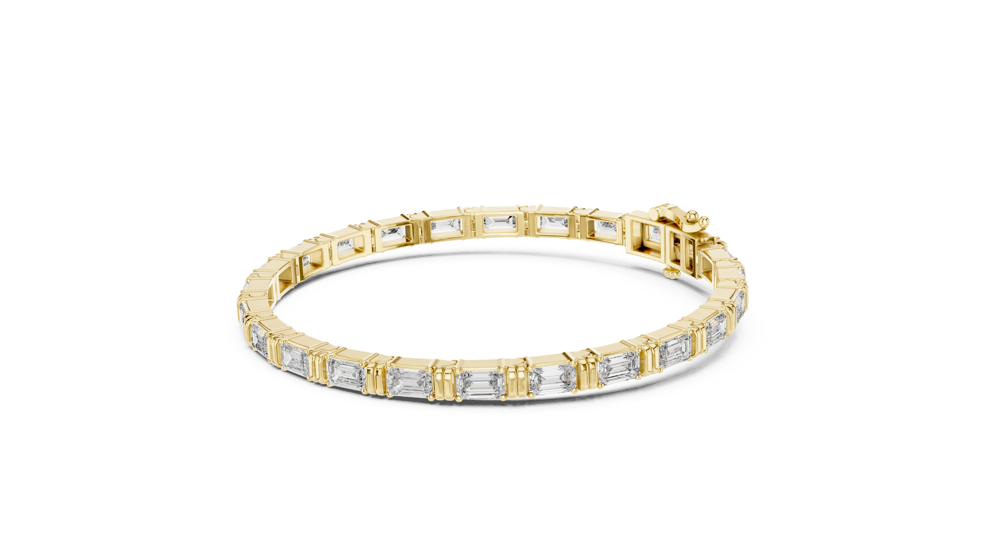 White Gold Classic Slim Moissanite Tennis Bracelet – Fine Round-Cut Stone