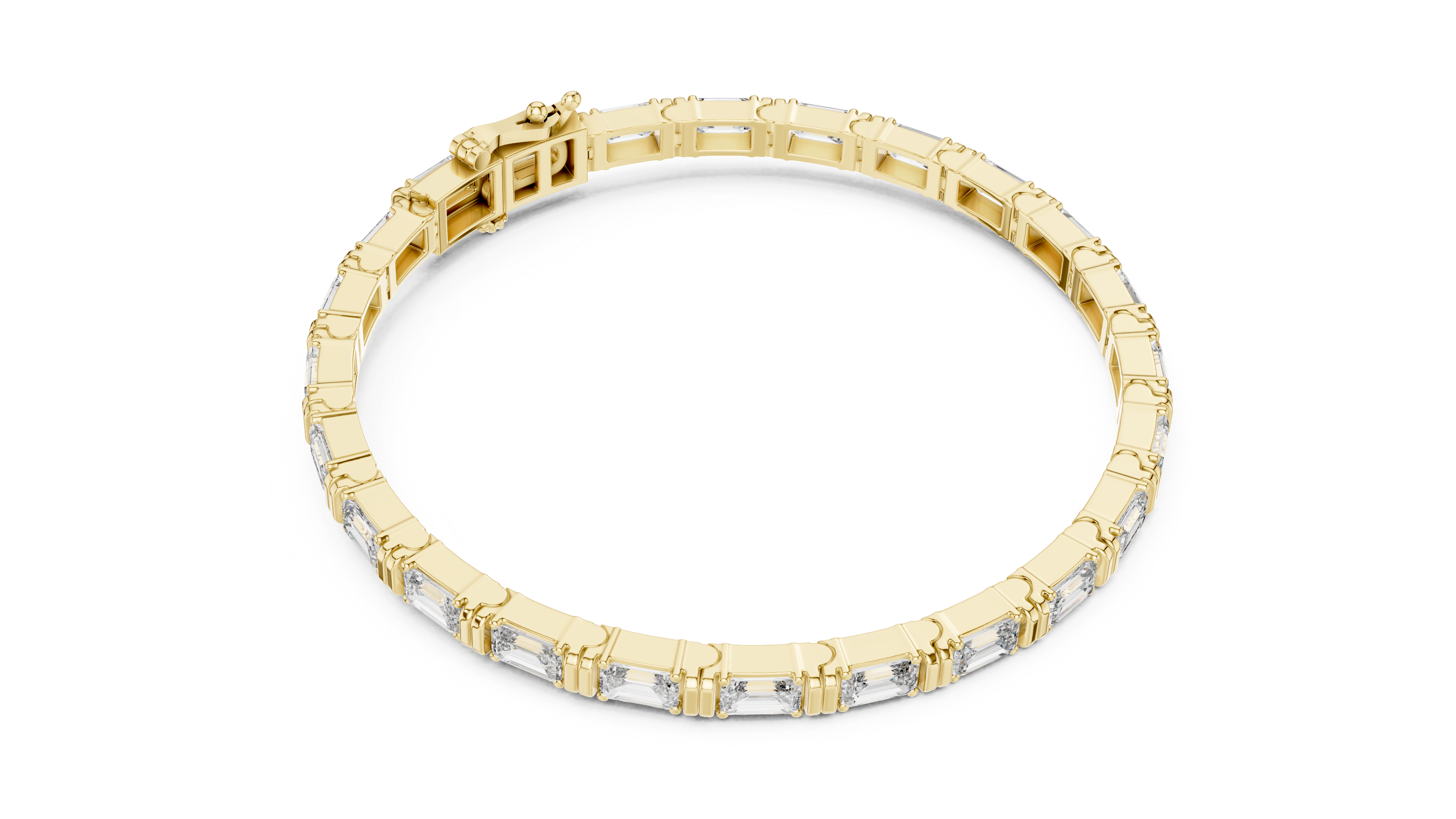 White Gold Classic Slim Moissanite Tennis Bracelet – Fine Round-Cut Stone