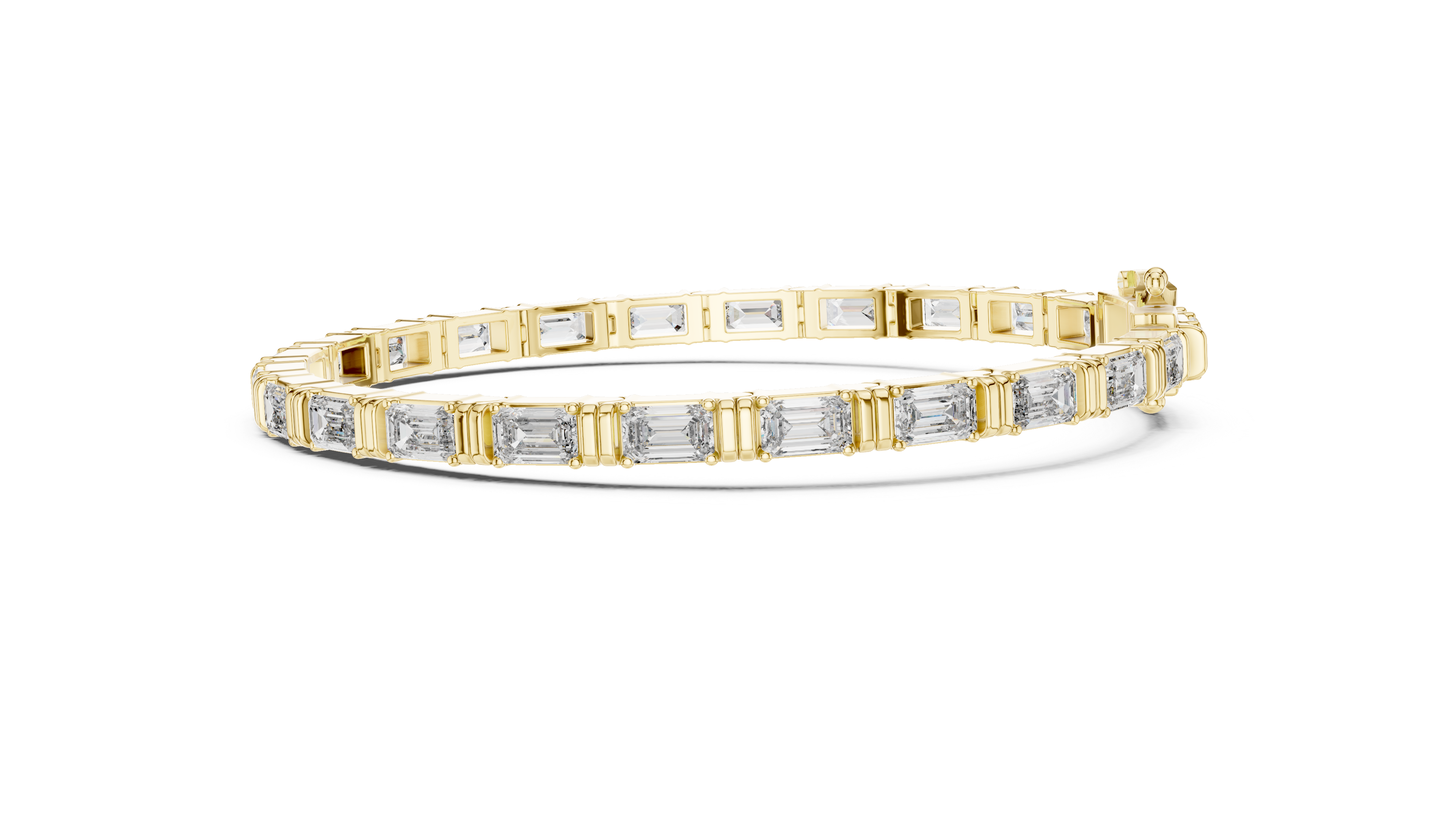 White Gold Classic Slim Moissanite Tennis Bracelet – Fine Round-Cut Stone