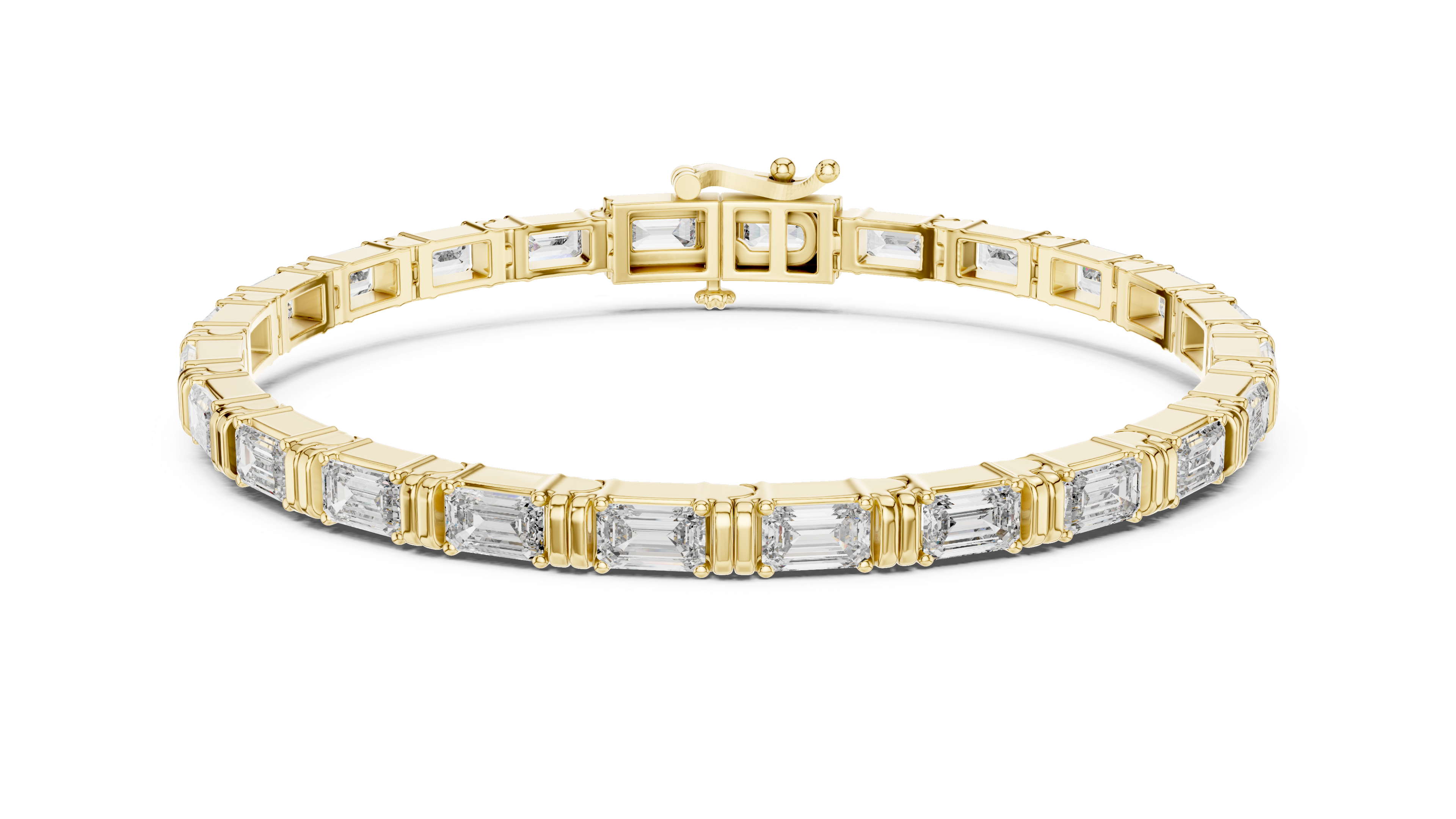 White Gold Classic Slim Moissanite Tennis Bracelet – Fine Round-Cut Stone