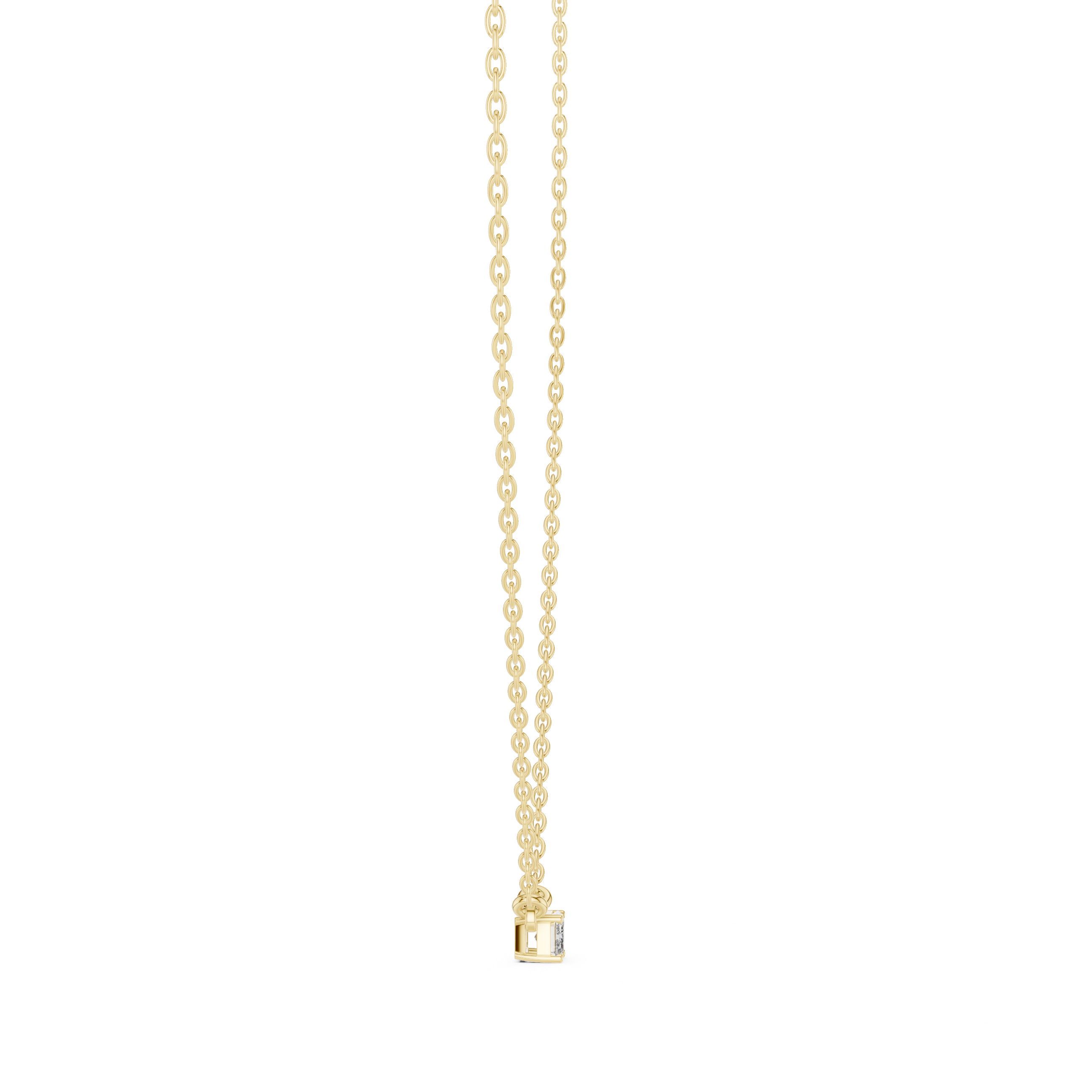 Emerald Minimal Square Moissanite Pendant in Rose Gold
