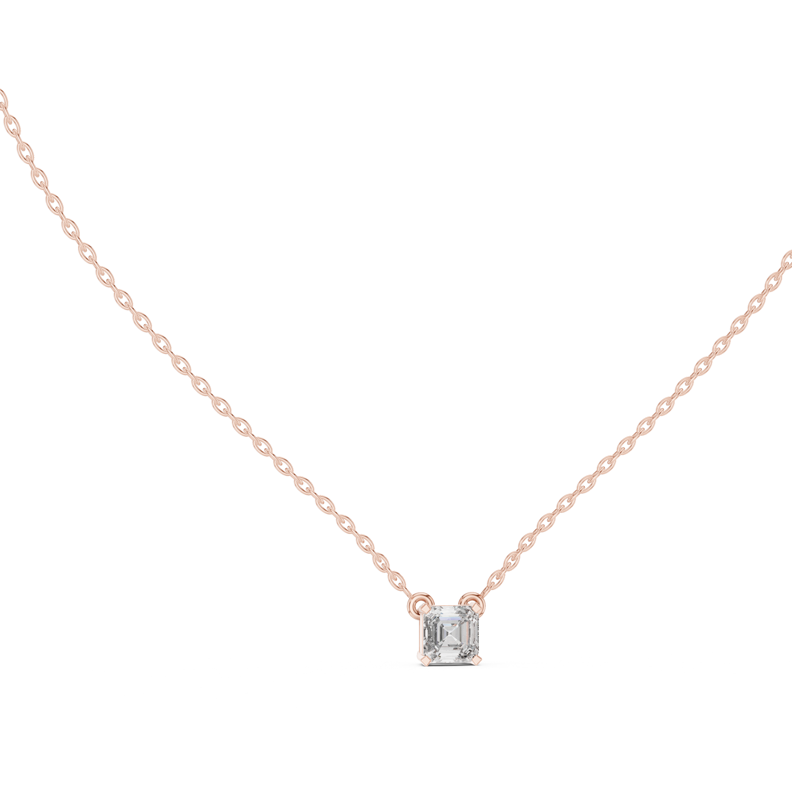 Asscher Cut Solitaire Moissanite in White Gold