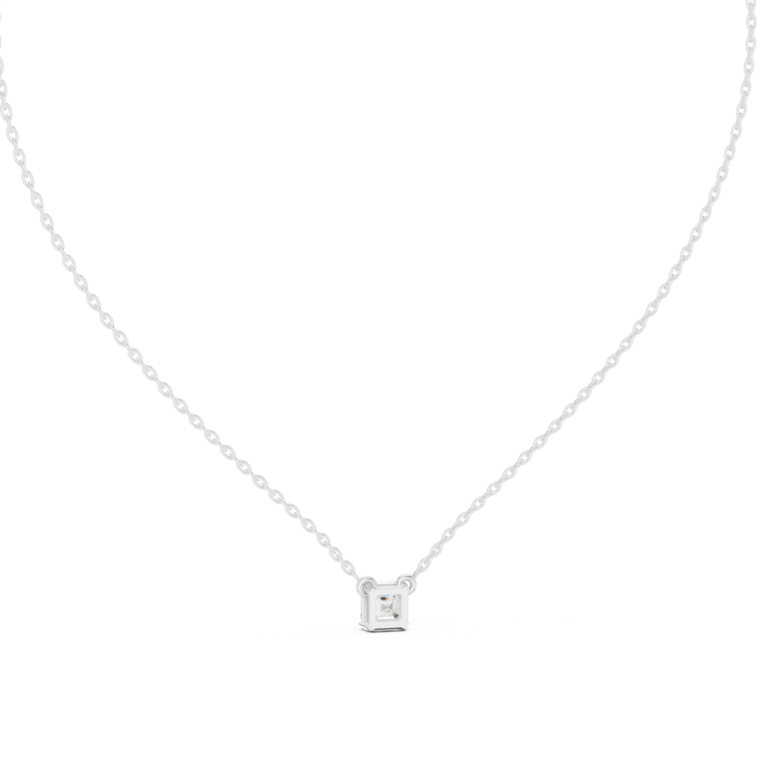 Asscher Cut Solitaire Moissanite in White Gold