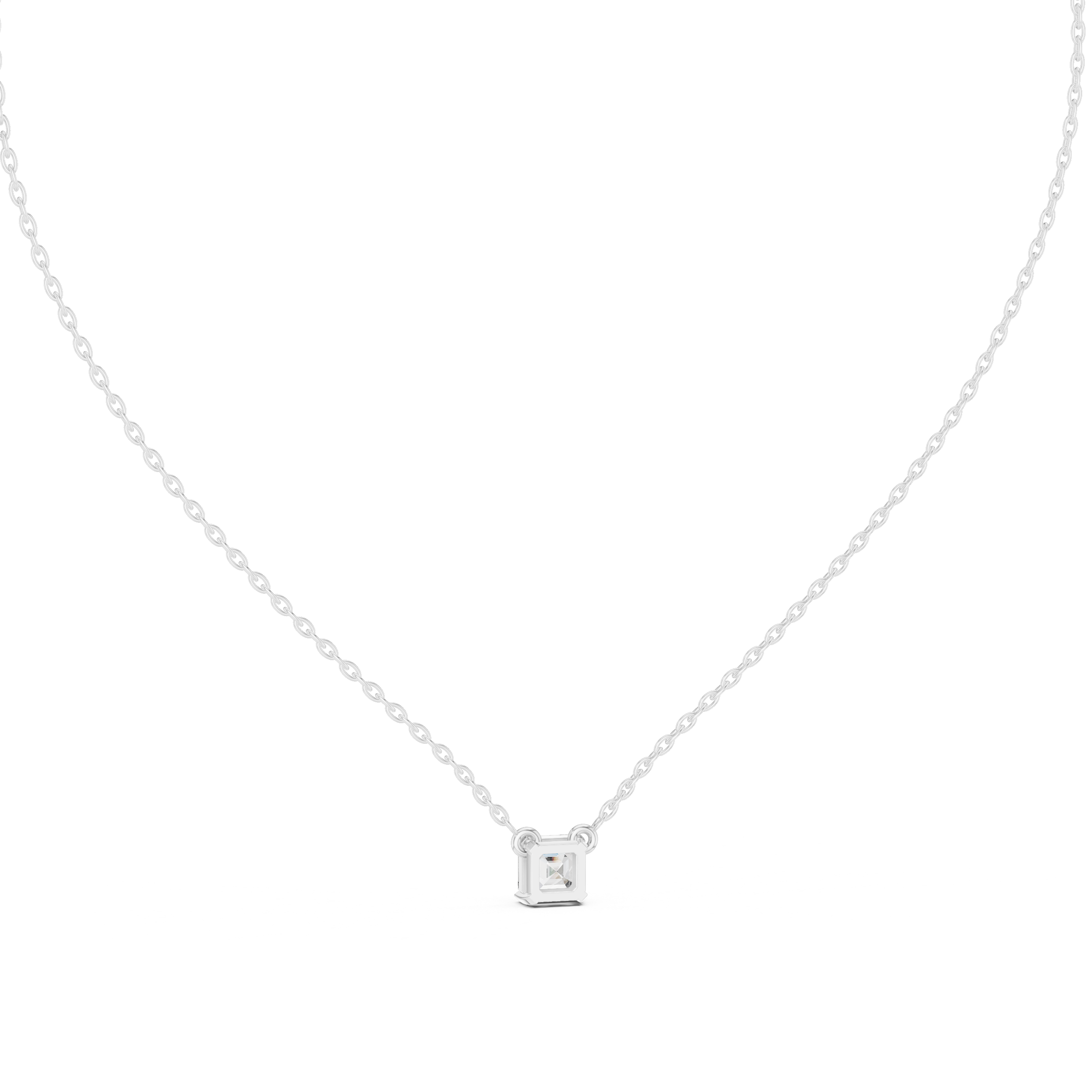 Asscher Cut Solitaire Moissanite in White Gold