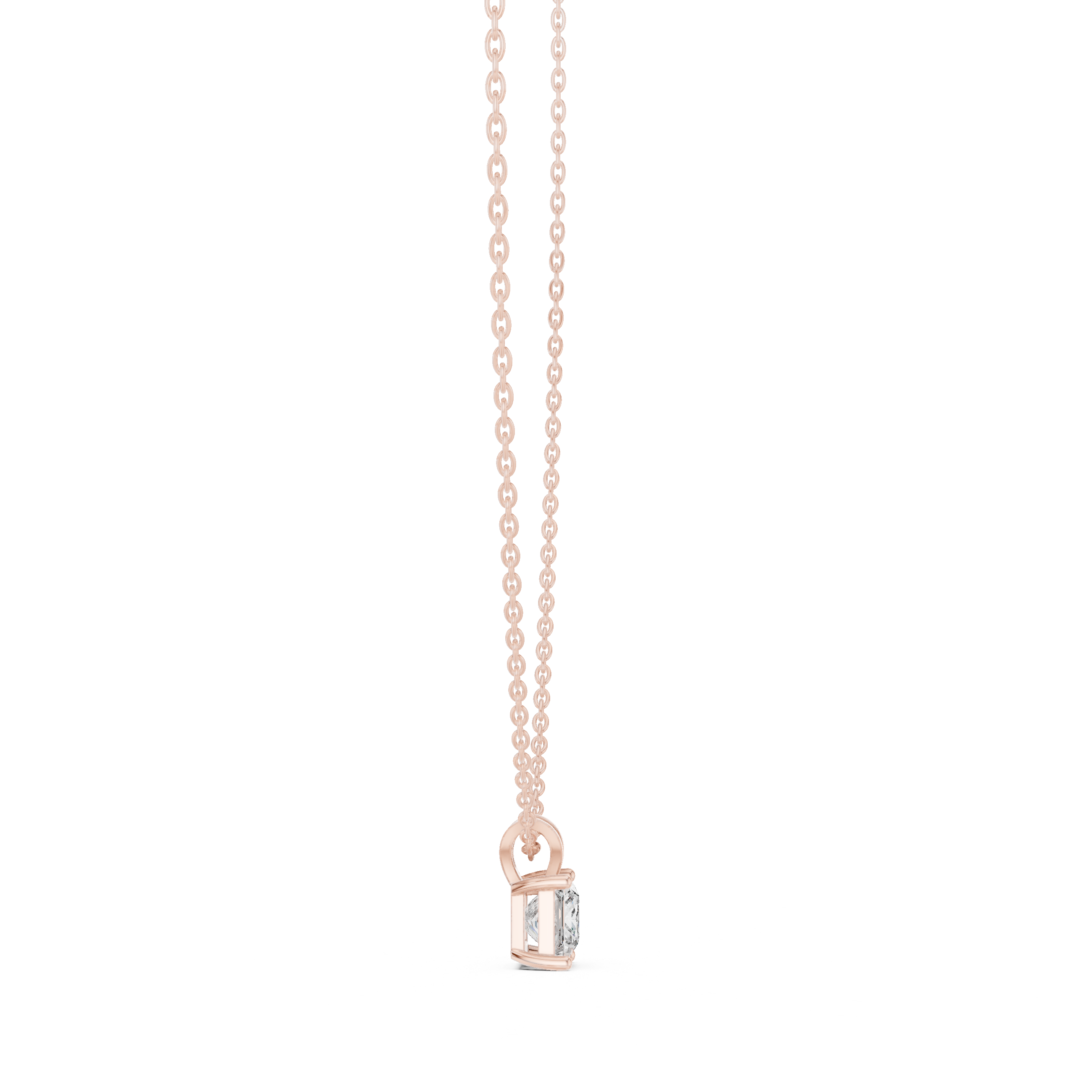 Princess Triple Drop Moissanite Pendant in Yellow Gold
