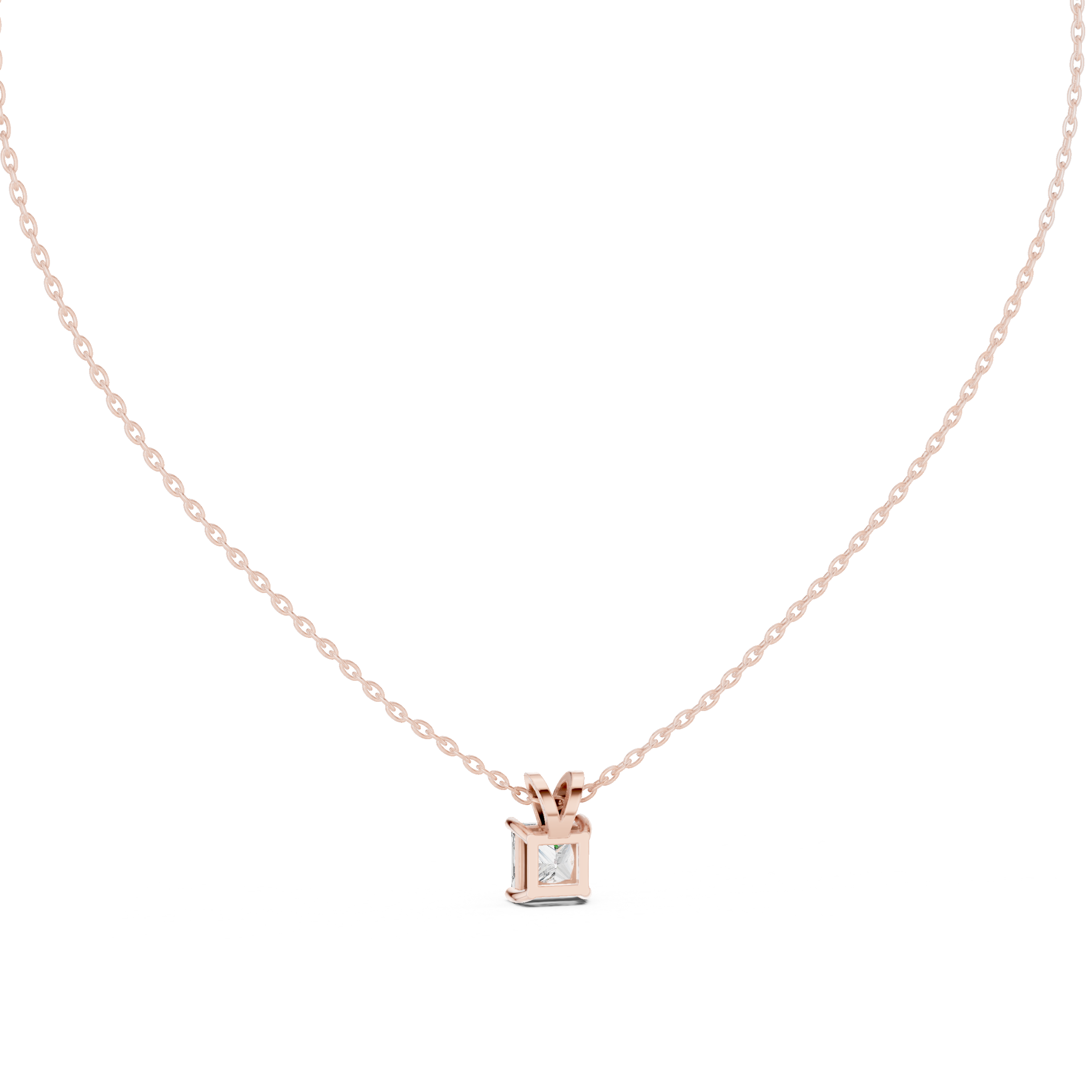 Princess Triple Drop Moissanite Pendant in Yellow Gold