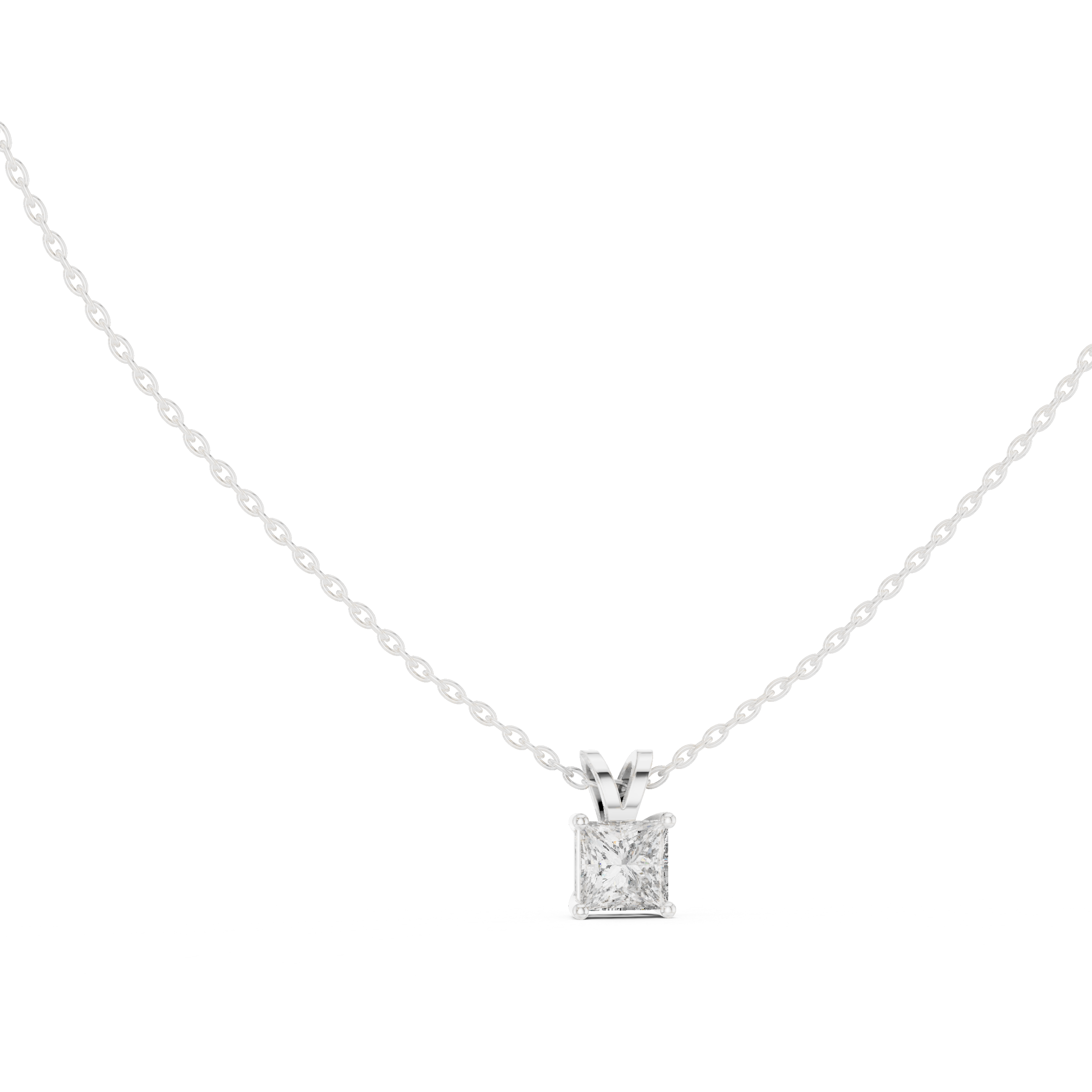 Princess Triple Drop Moissanite Pendant in Yellow Gold
