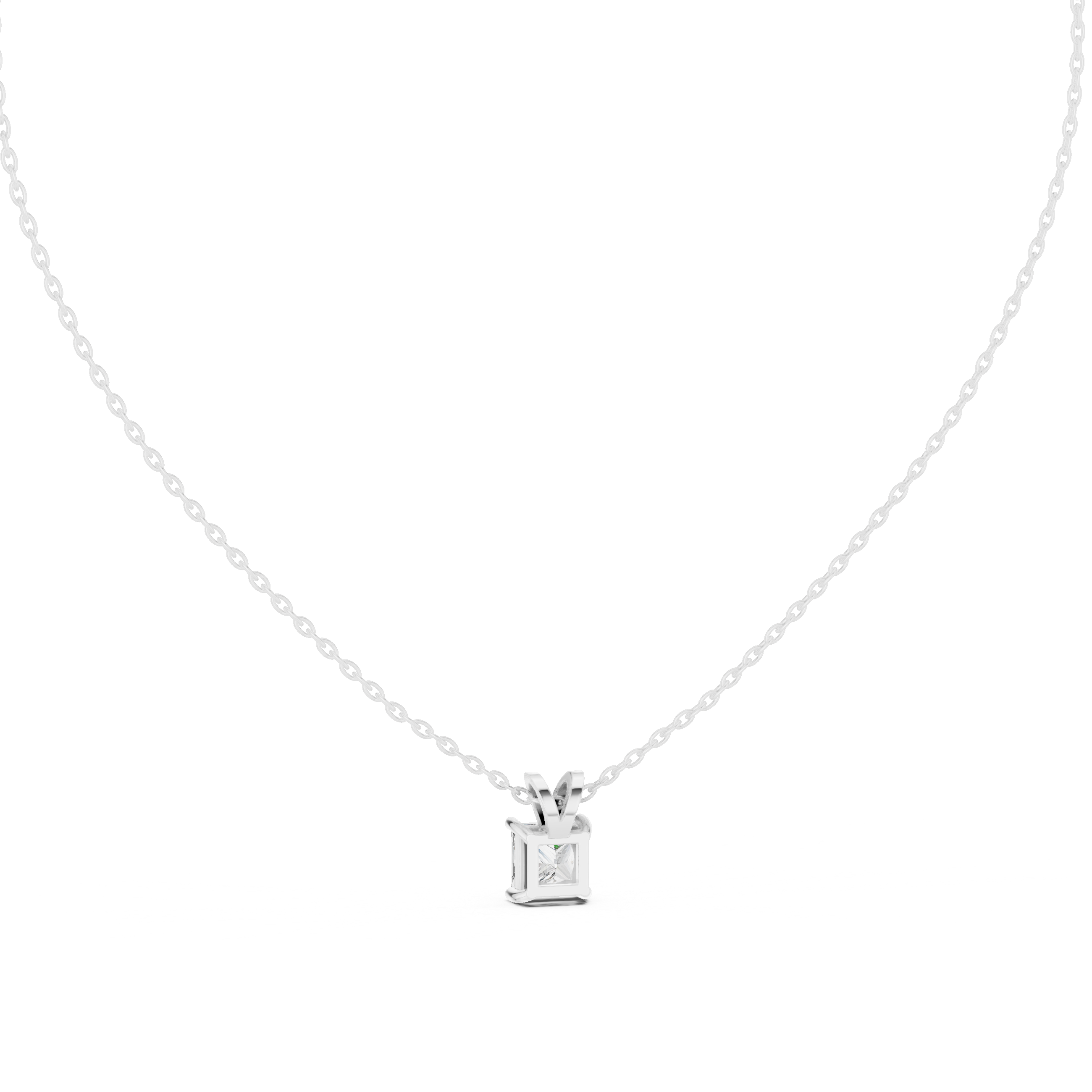 Princess Triple Drop Moissanite Pendant in Yellow Gold
