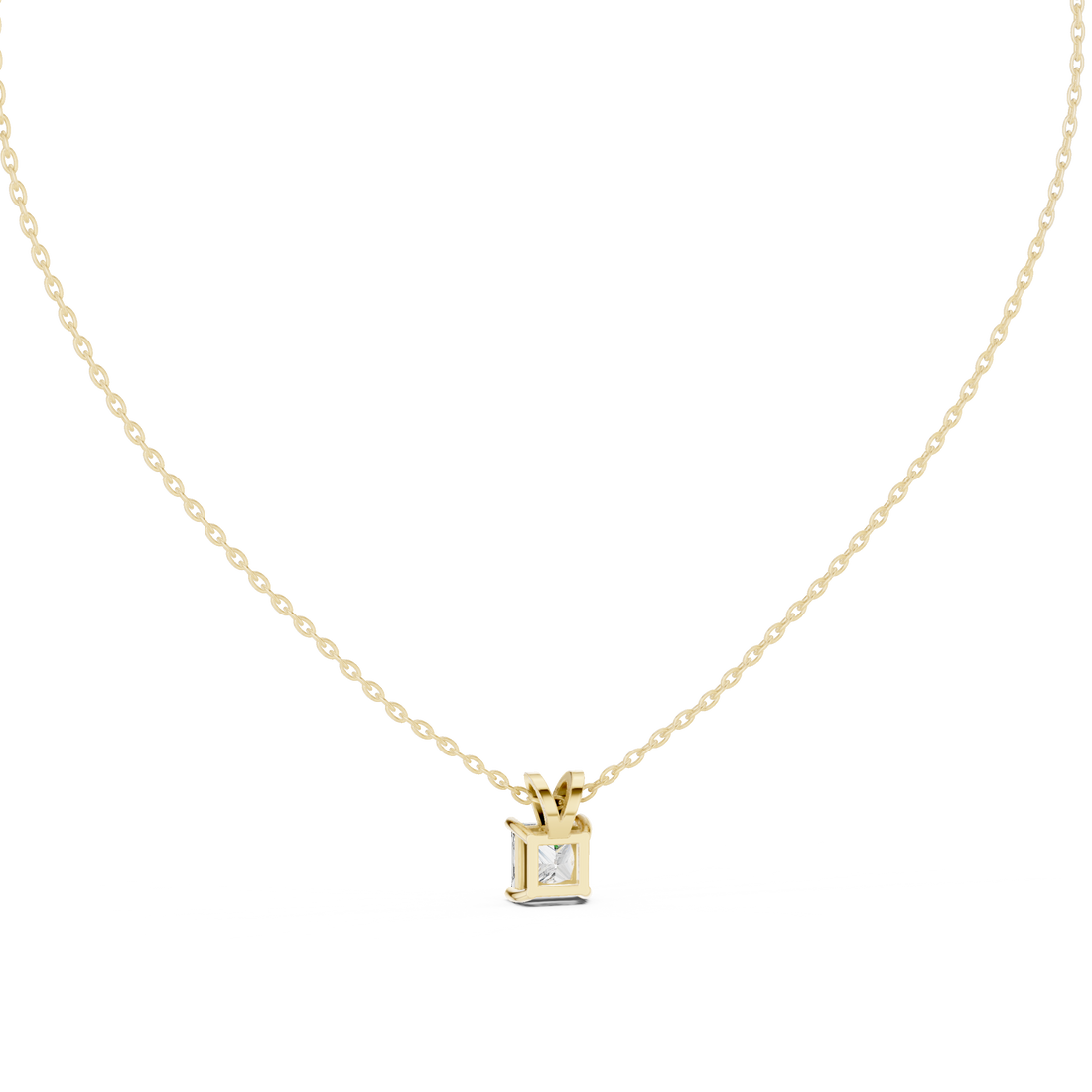 Princess Triple Drop Moissanite Pendant in Yellow Gold