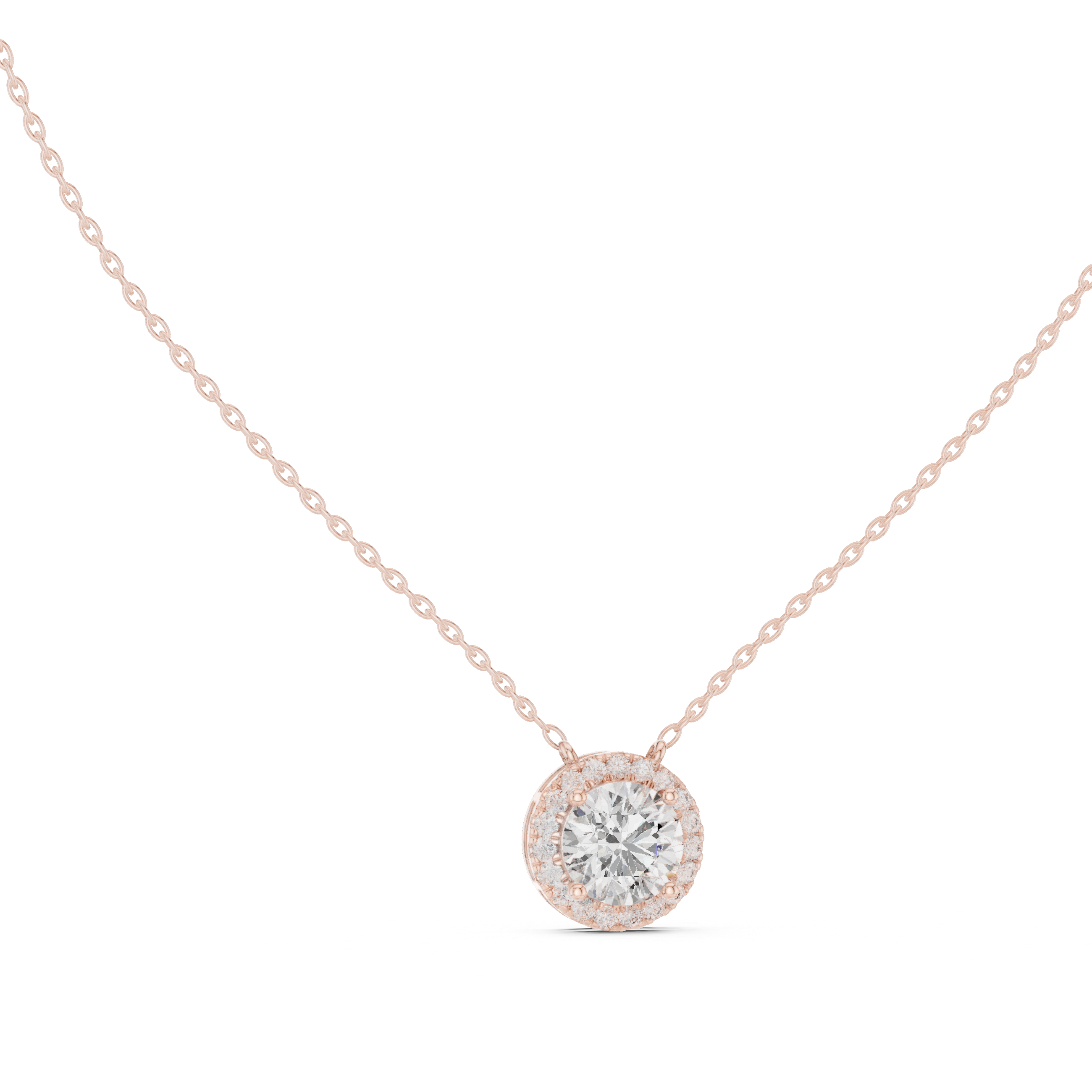 Prong Set Round Moissanite Pendant in White Gold