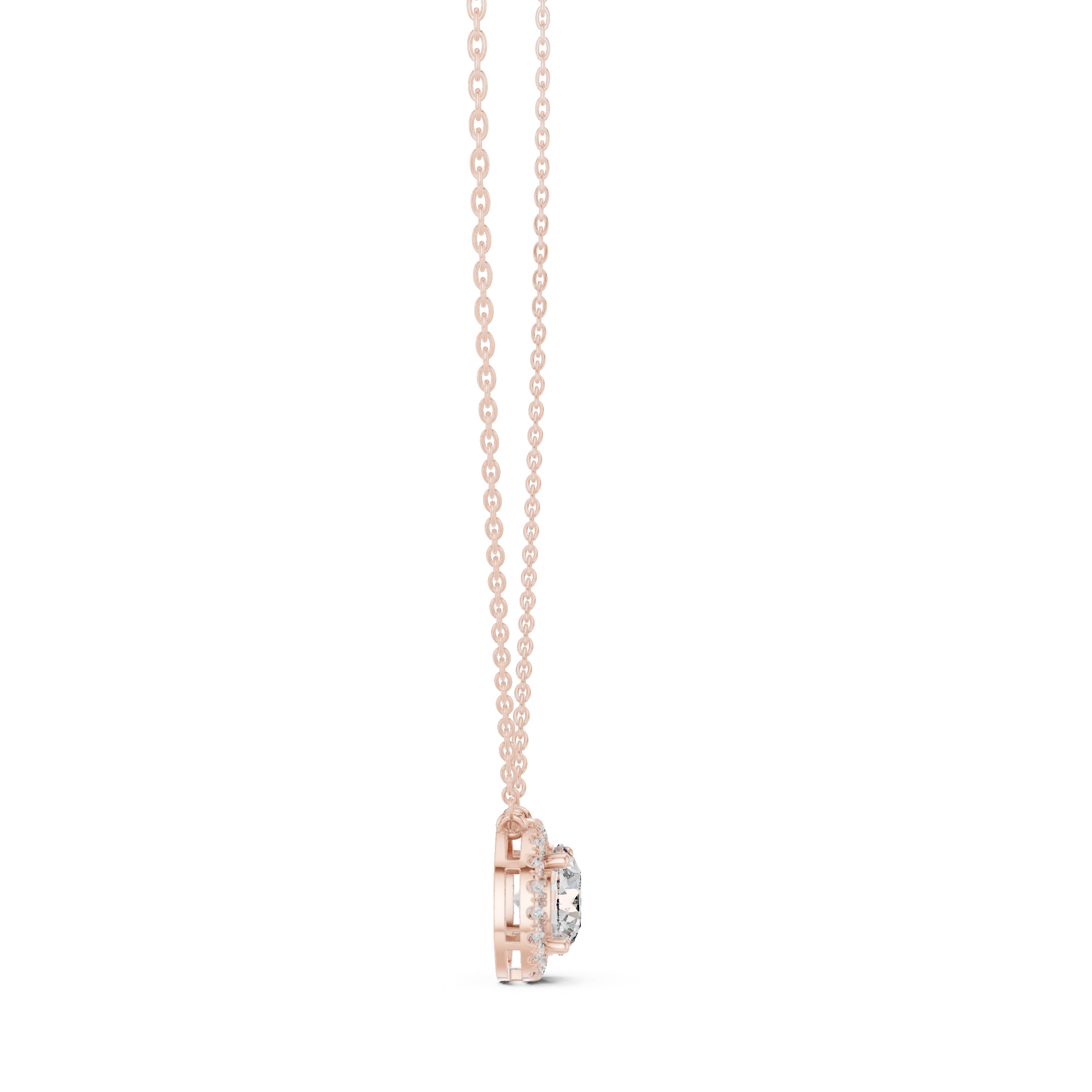 Prong Set Round Moissanite Pendant in White Gold