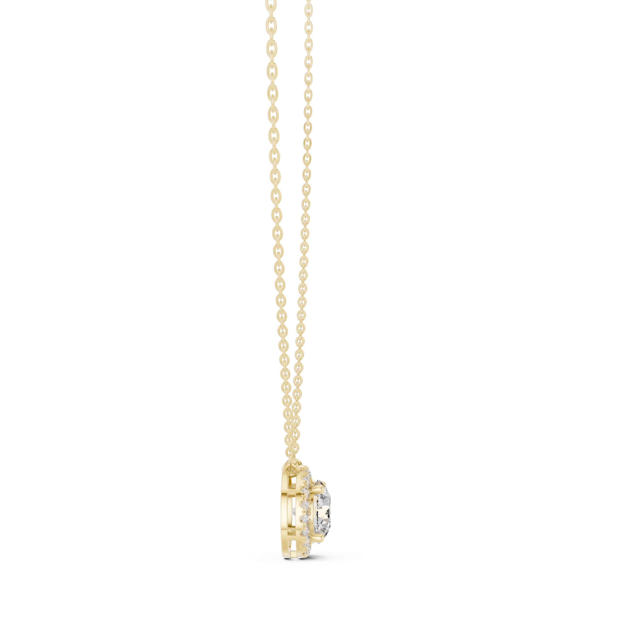 Prong Set Round Moissanite Pendant in White Gold